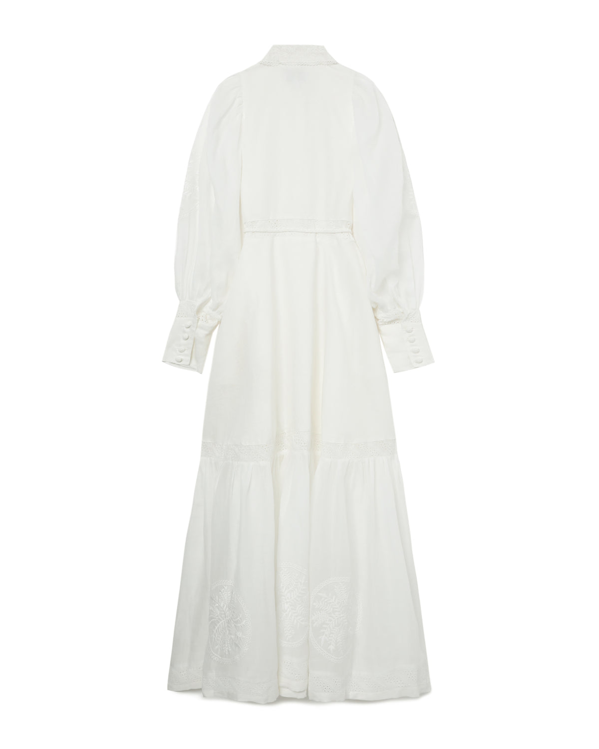 Theodora linen ramie embroidery maxi dress