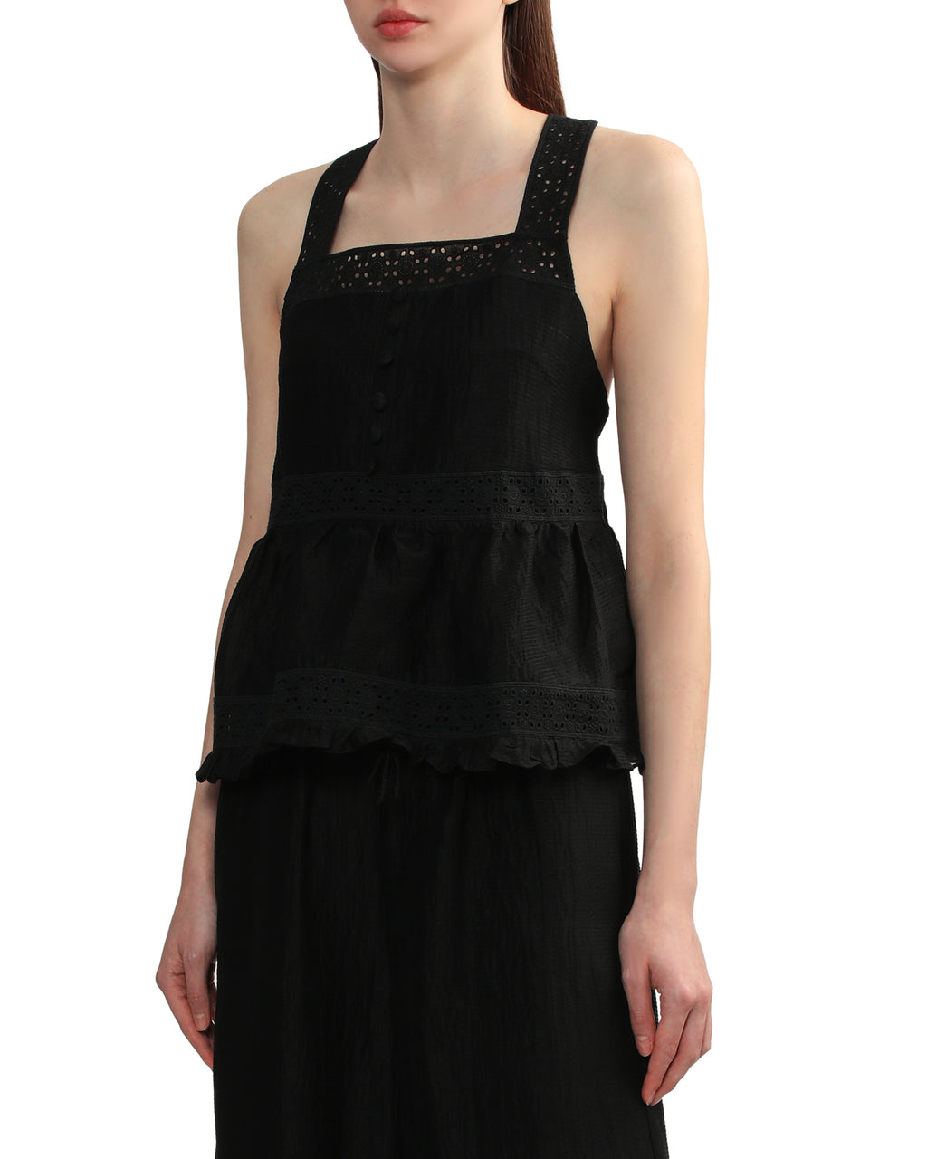 Camille silk linen top