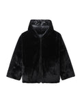 Reversible faux-shearling down jacket