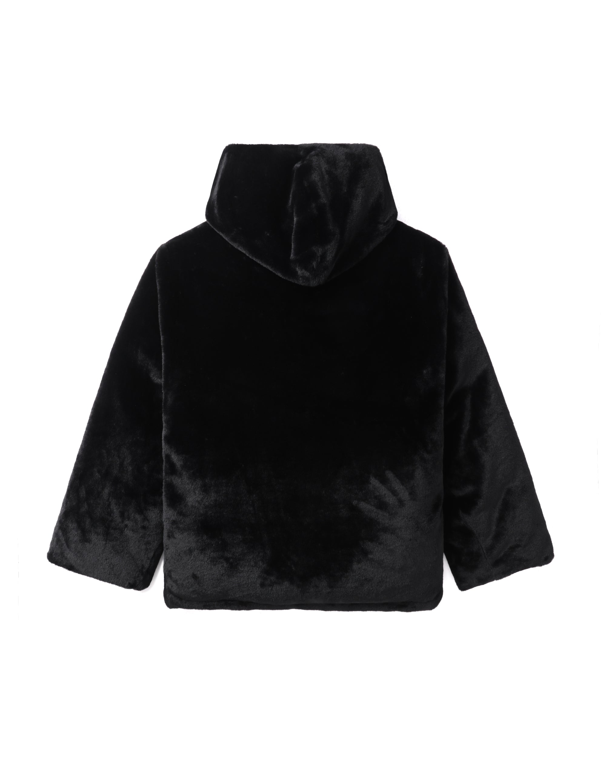 Reversible faux-shearling down jacket