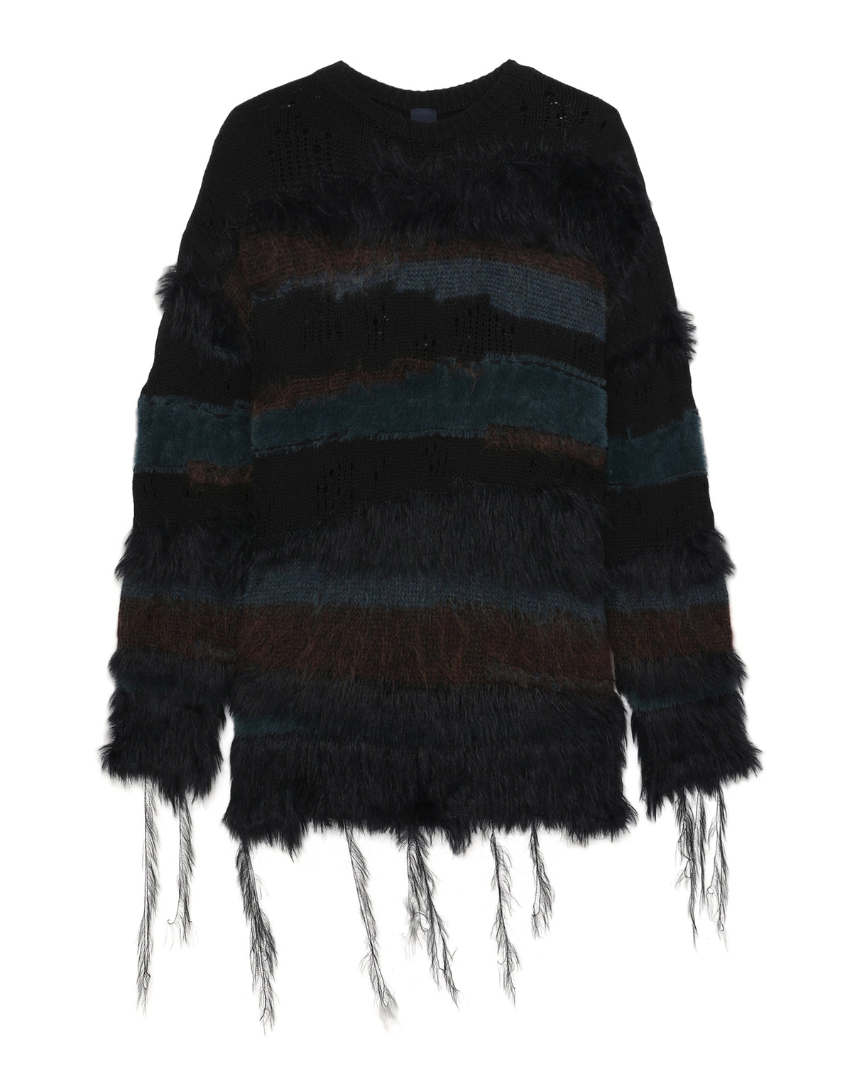 Striped fringed dress