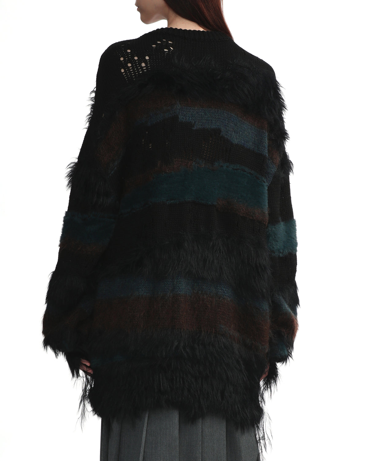 Striped fringed dress