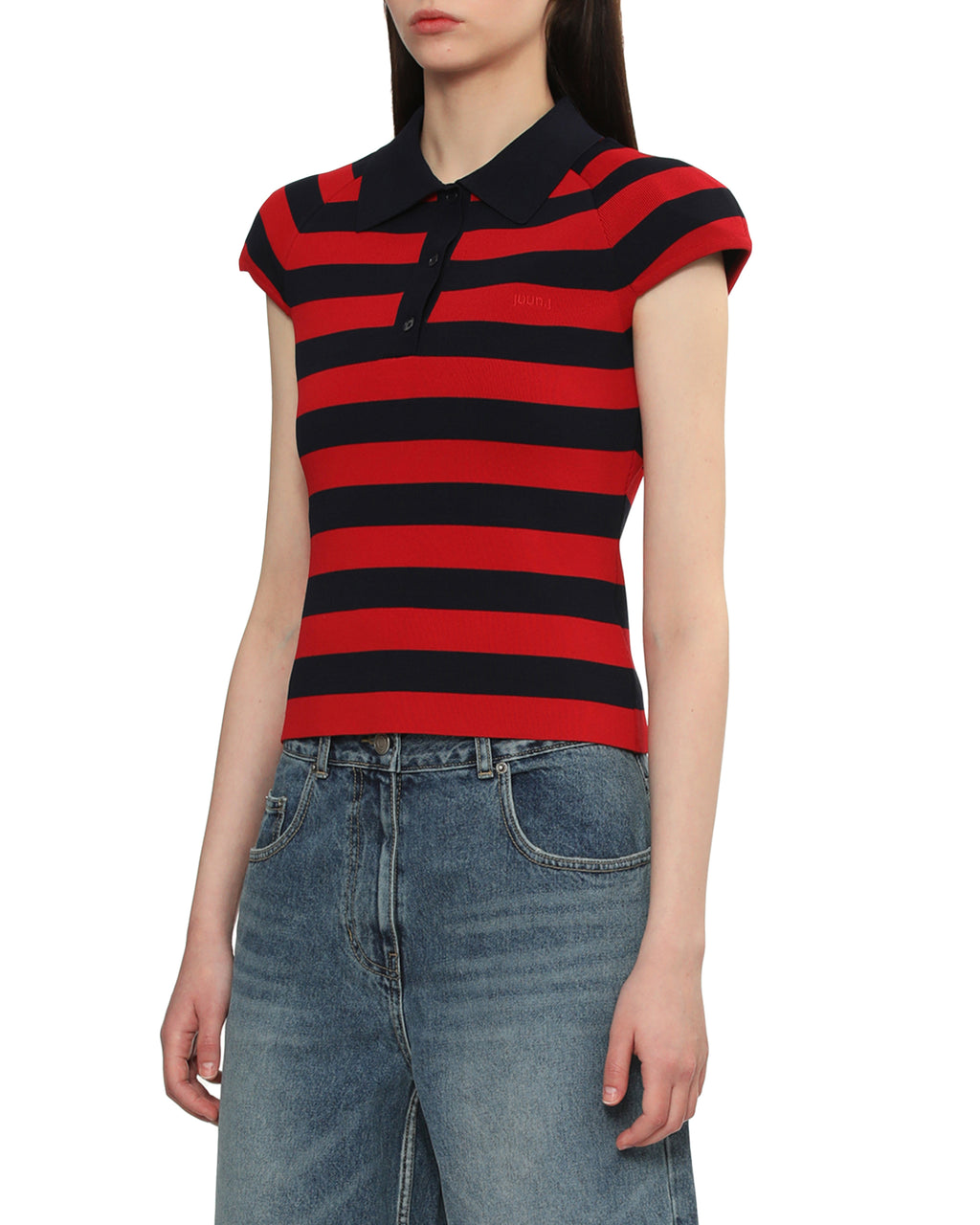 Striped polo tee