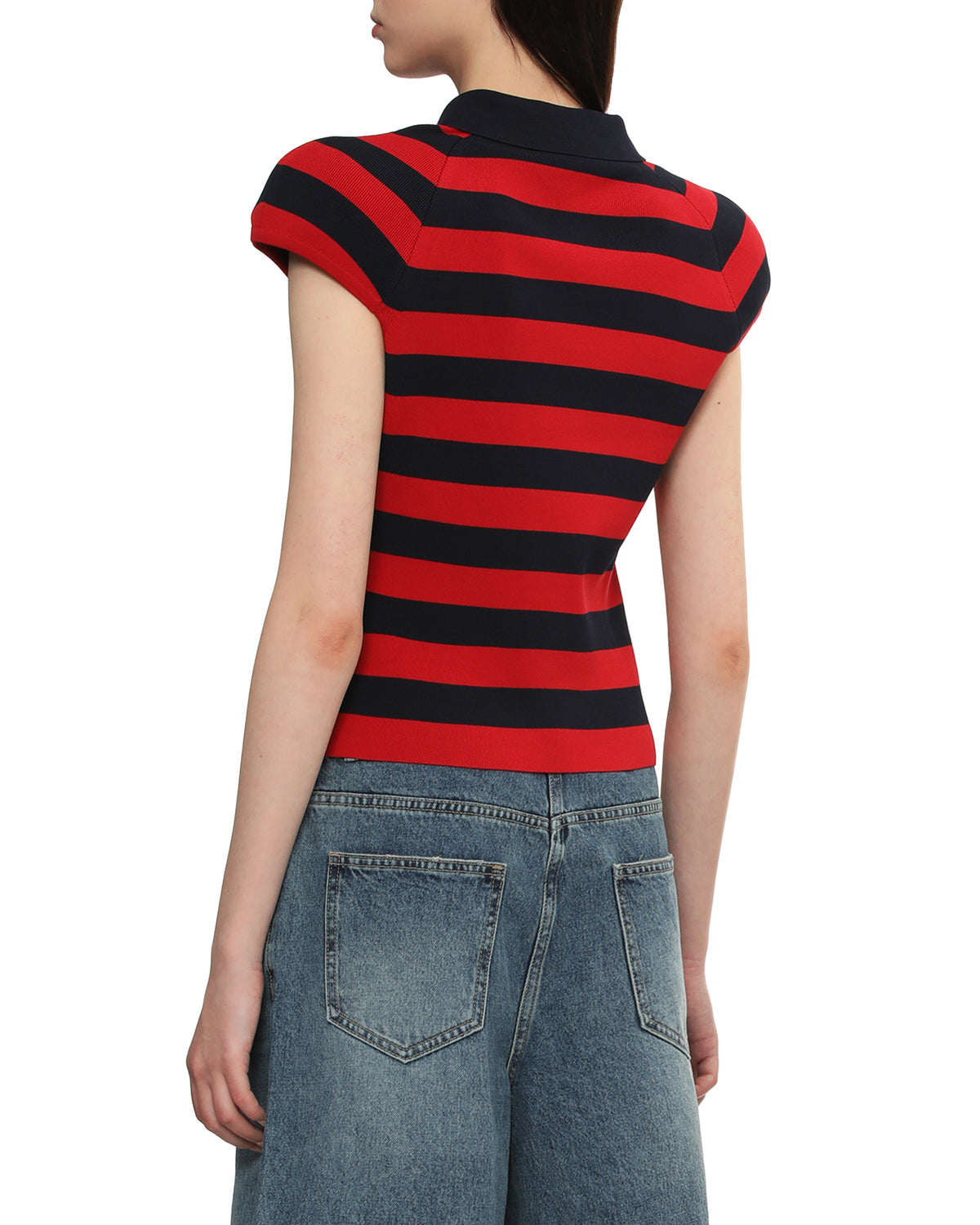 Striped polo tee