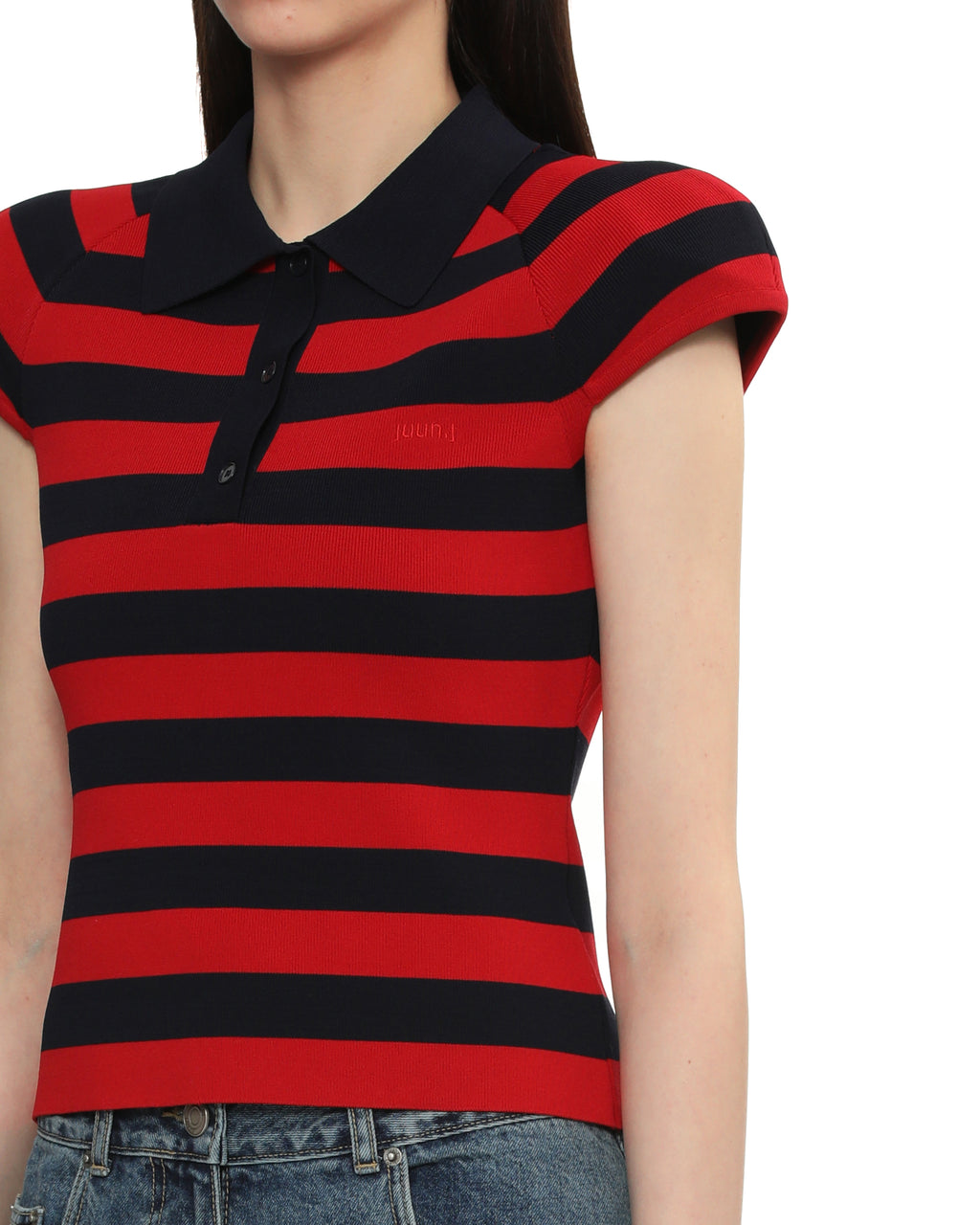 Striped polo tee