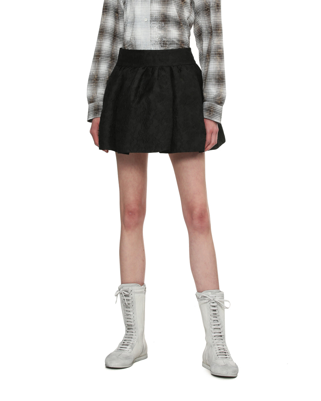Textured jacquard mini skirt