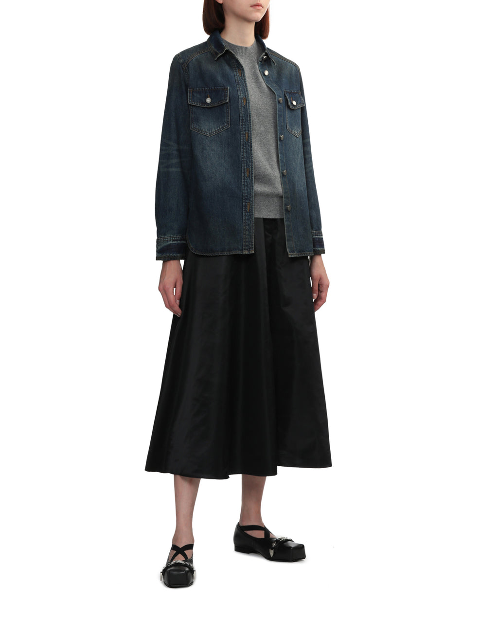 Layered midi skirt
