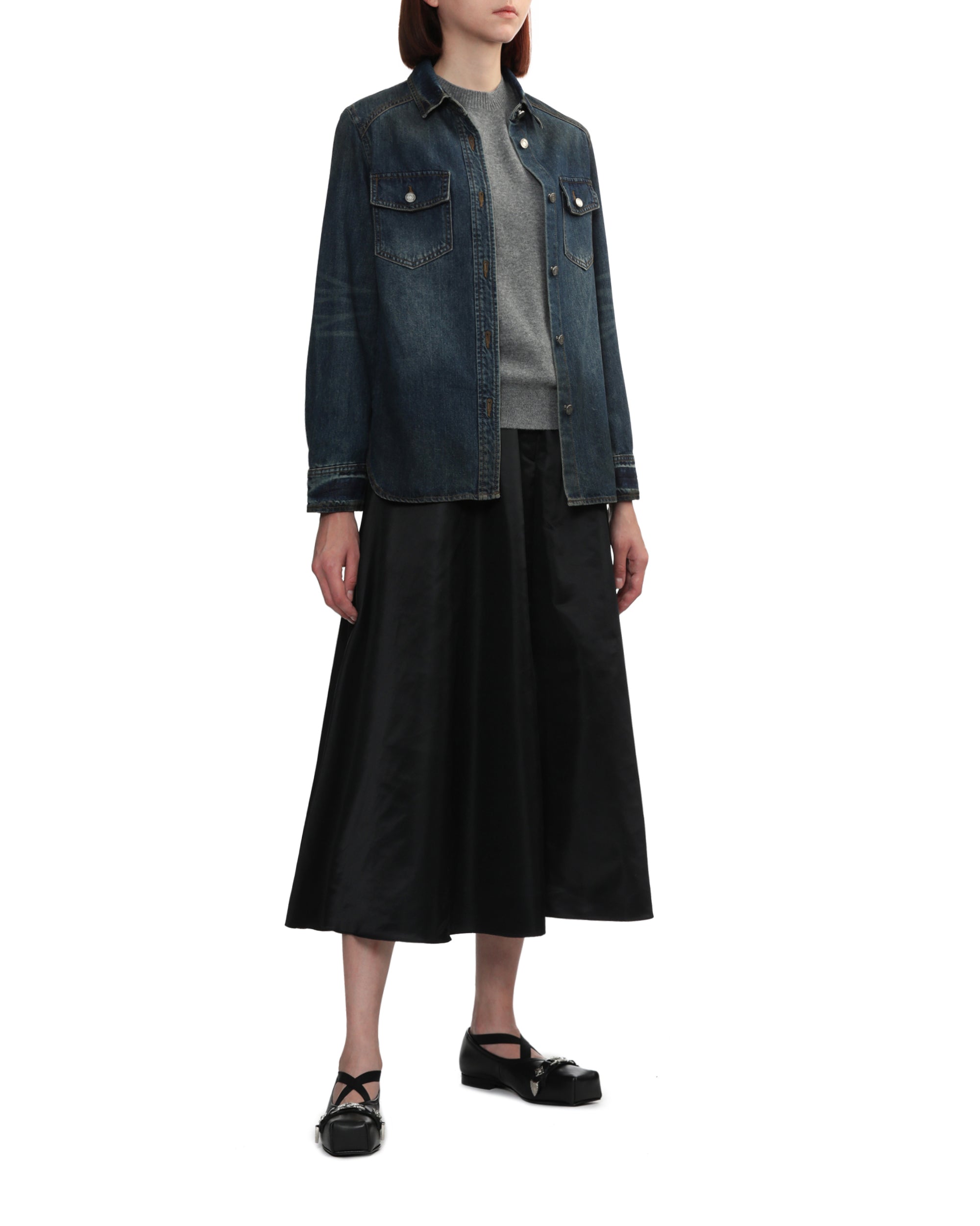 Layered midi skirt