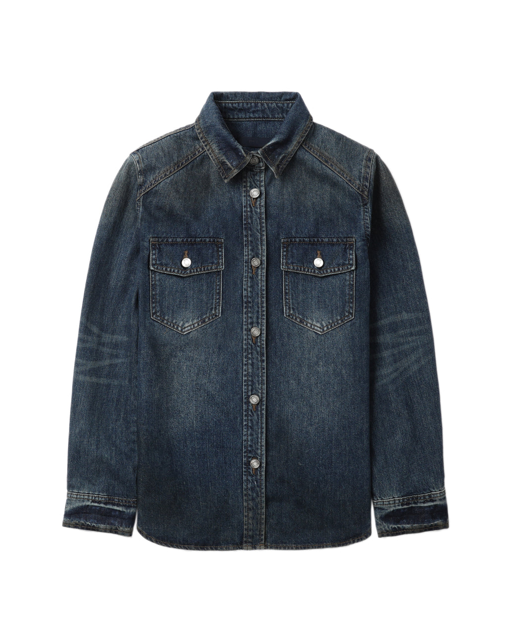 Panelled denim shirt