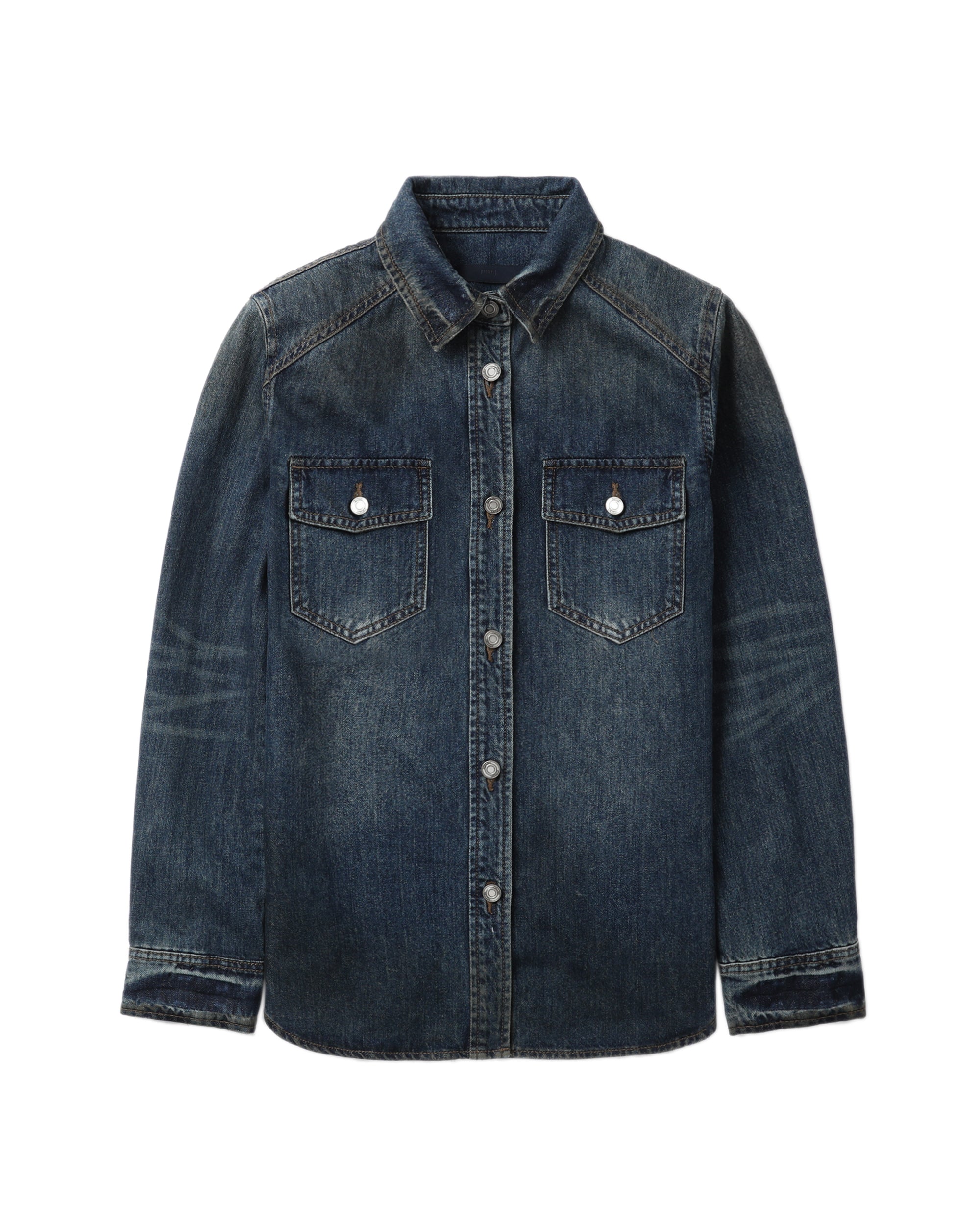 Panelled denim shirt