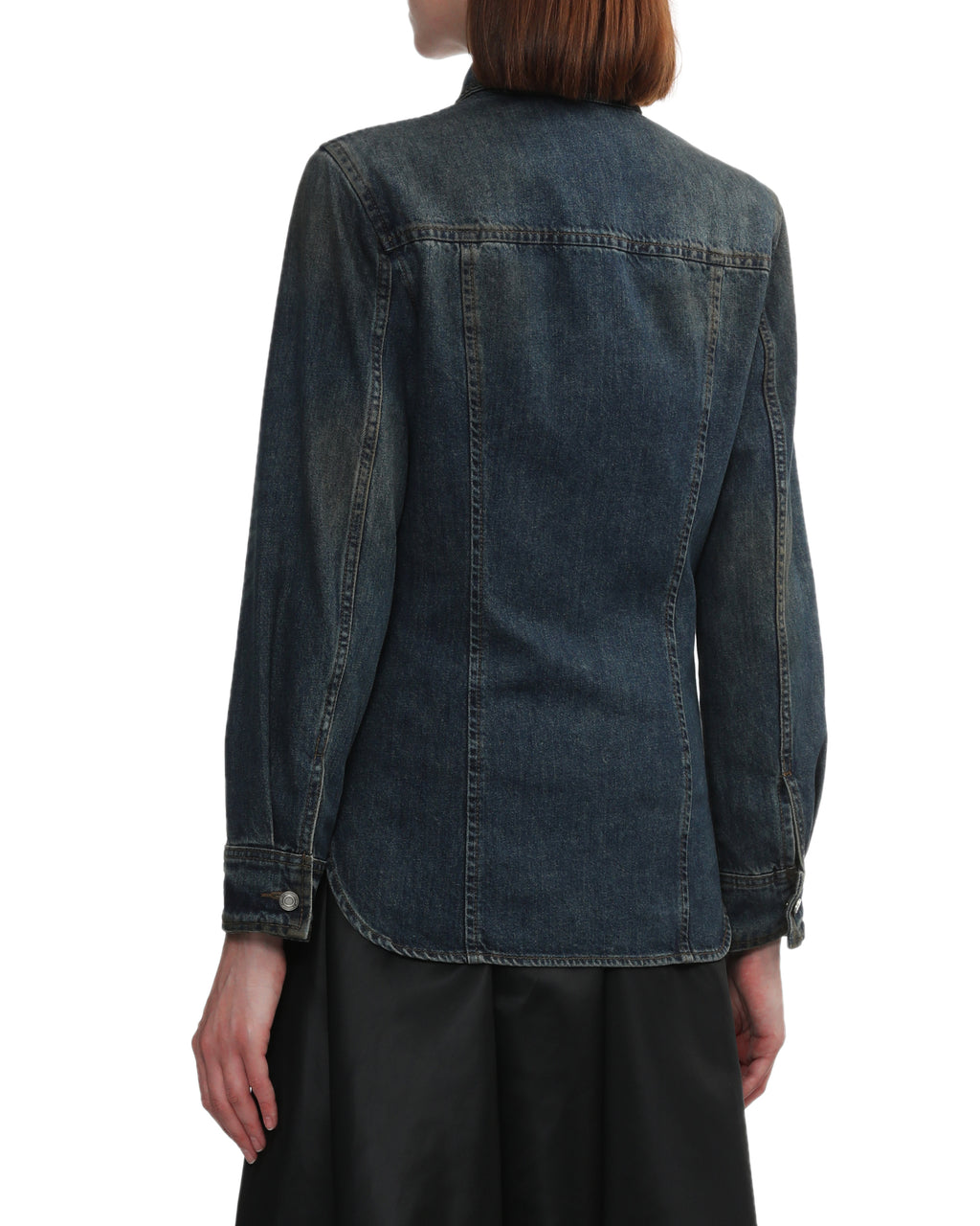 Panelled denim shirt