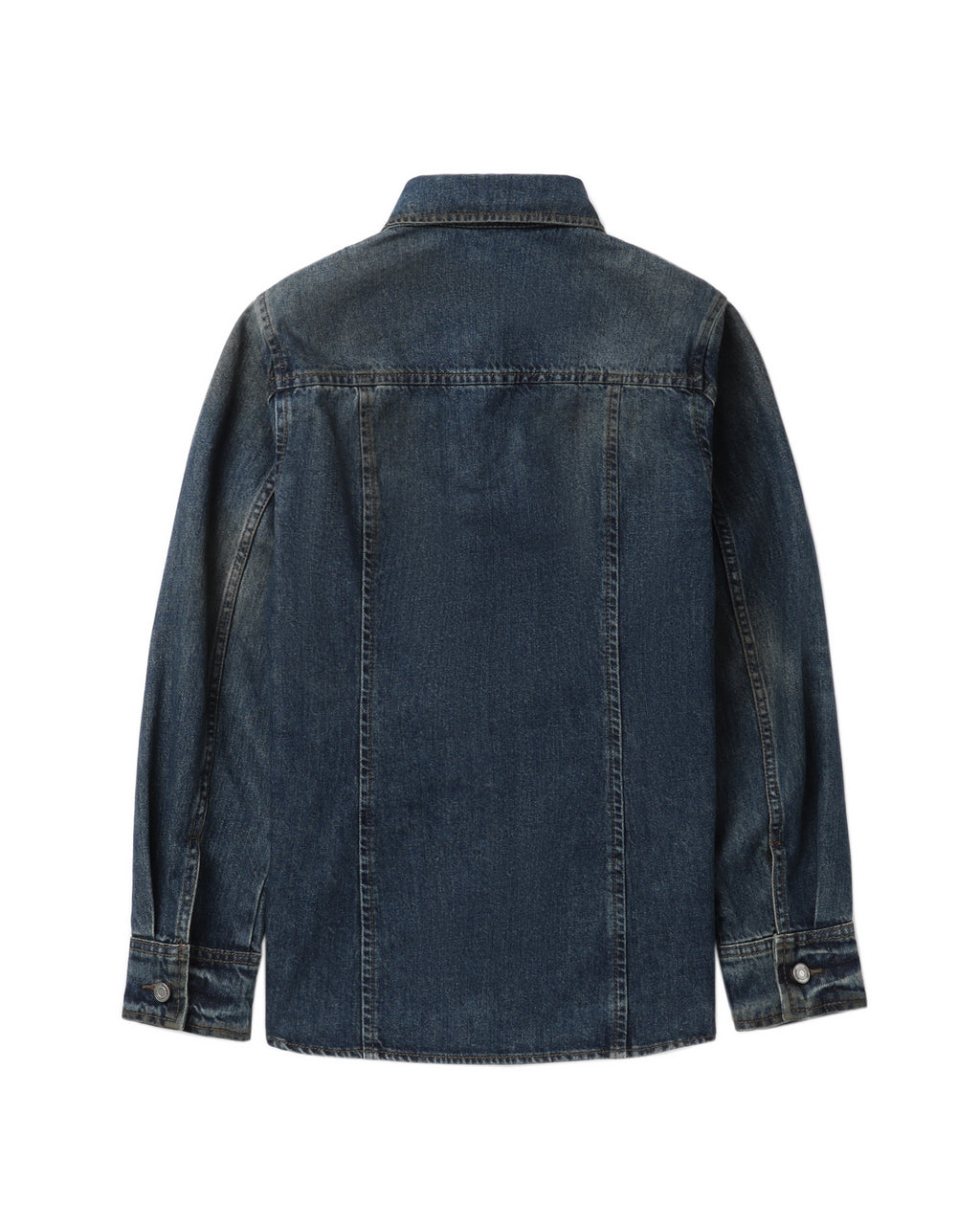 Panelled denim shirt
