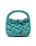 Leather cable knit bag