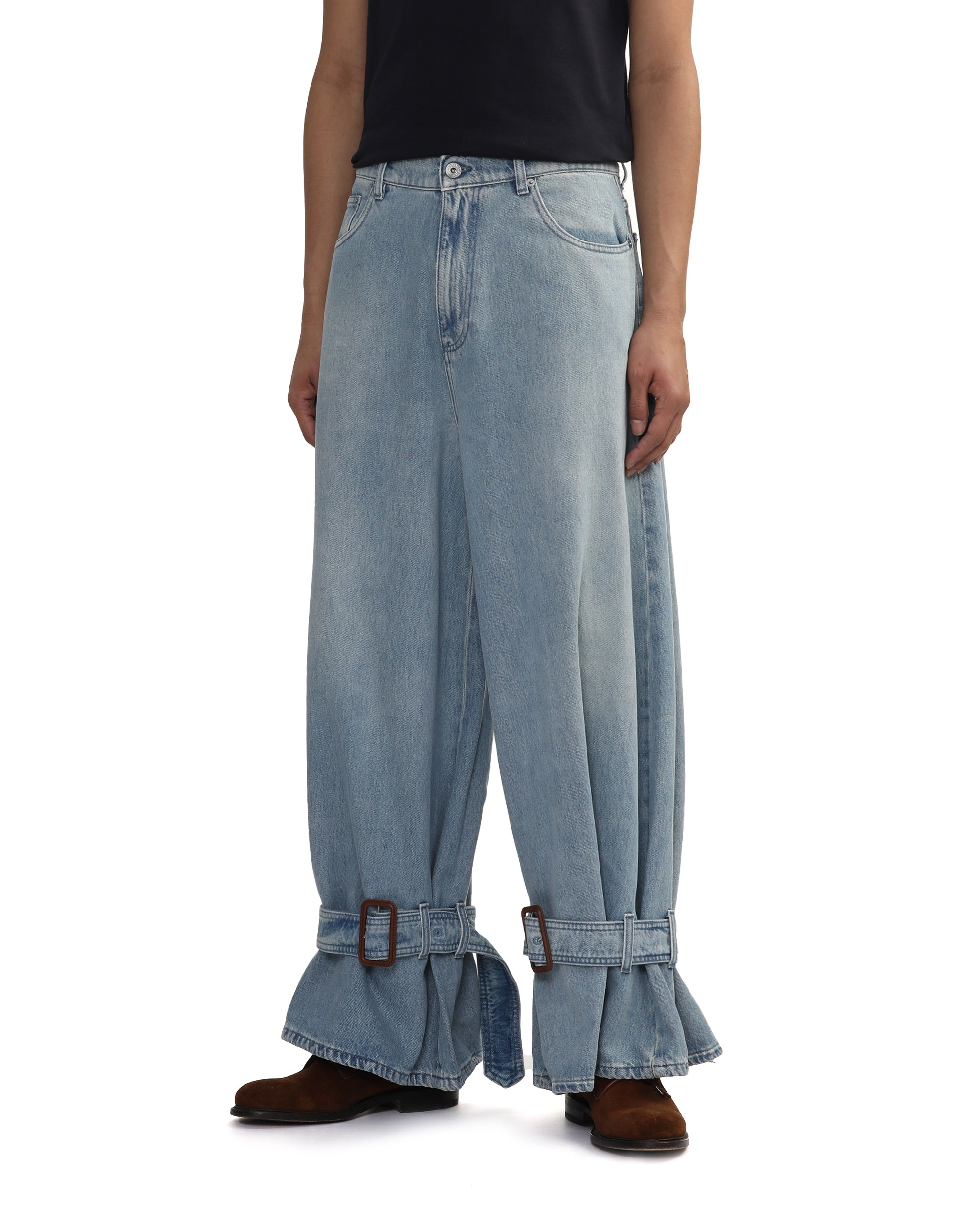 Buckled cuff jeans