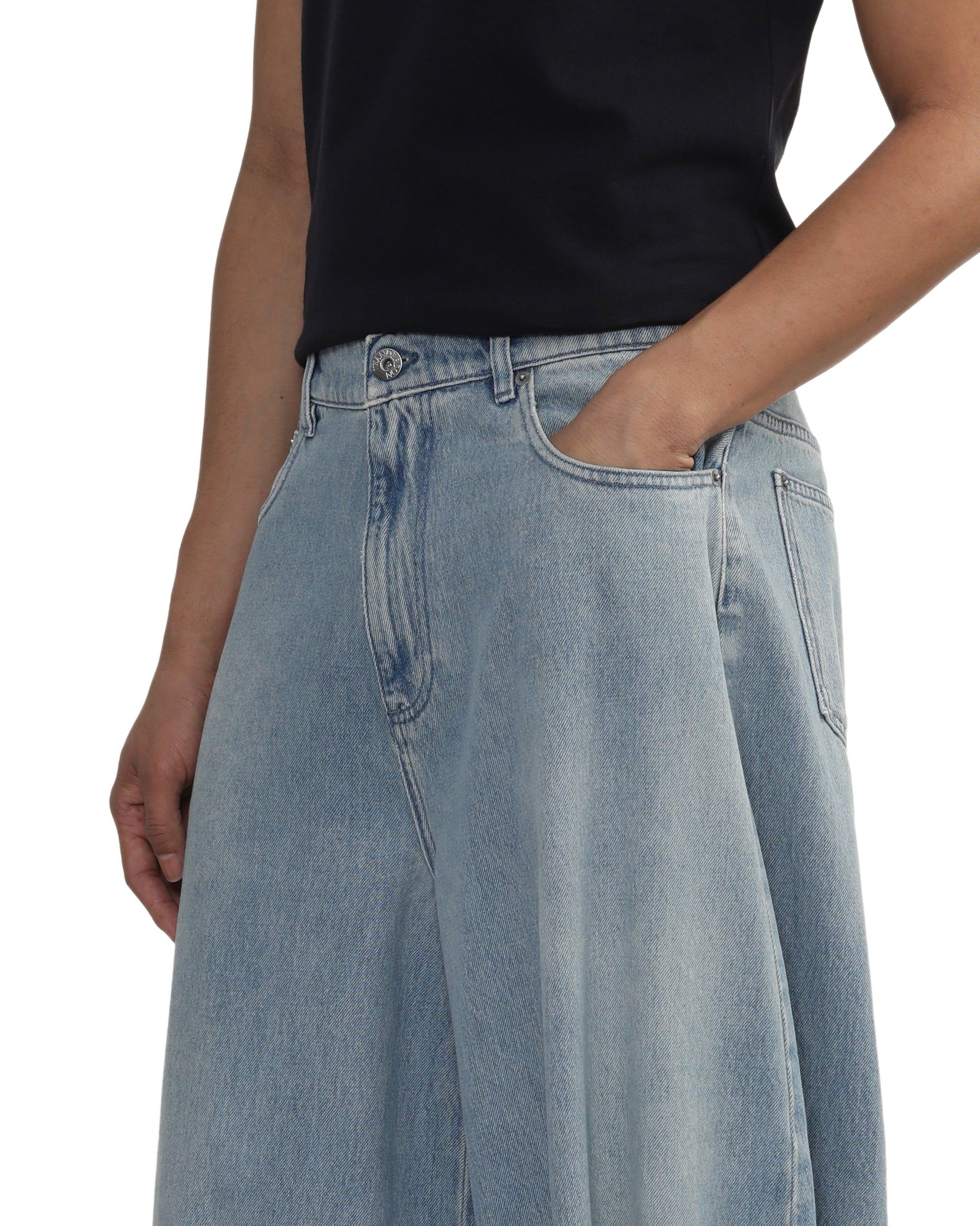 Buckled cuff jeans