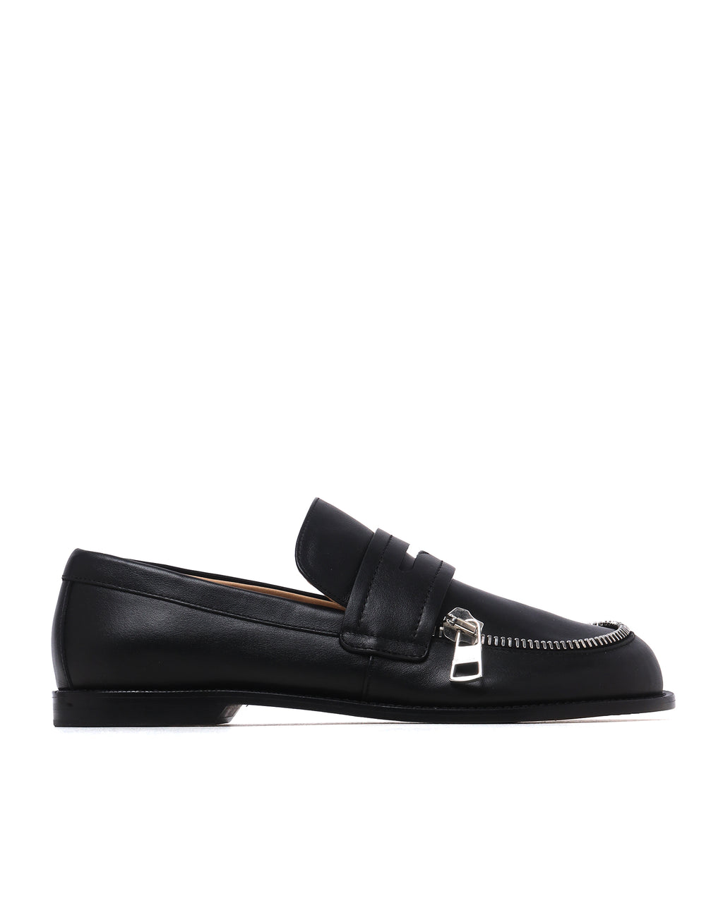 Biker zip trim moccasins