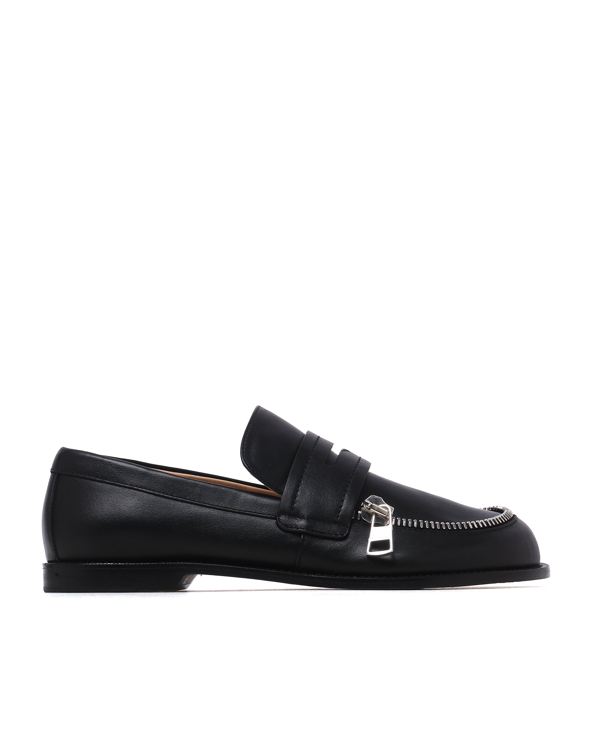 Biker zip trim moccasins