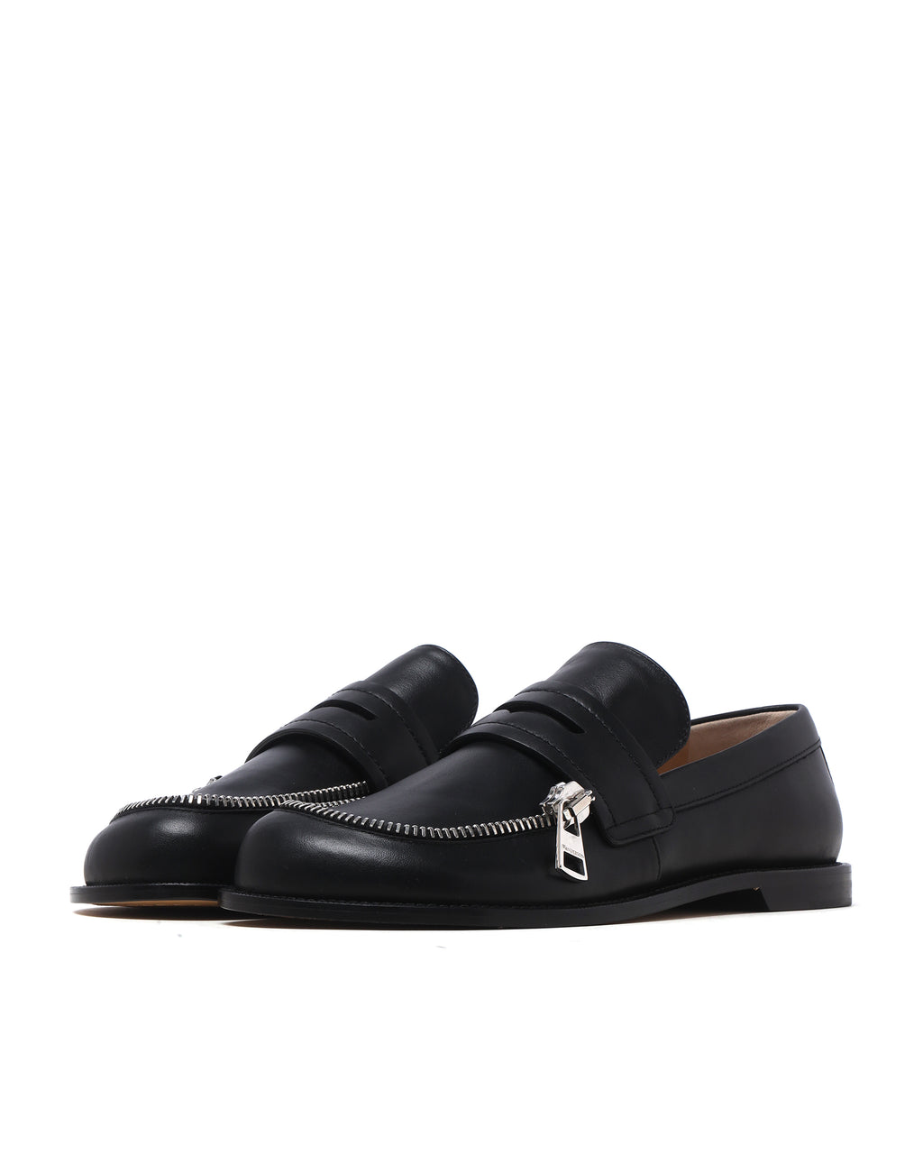Biker zip trim moccasins