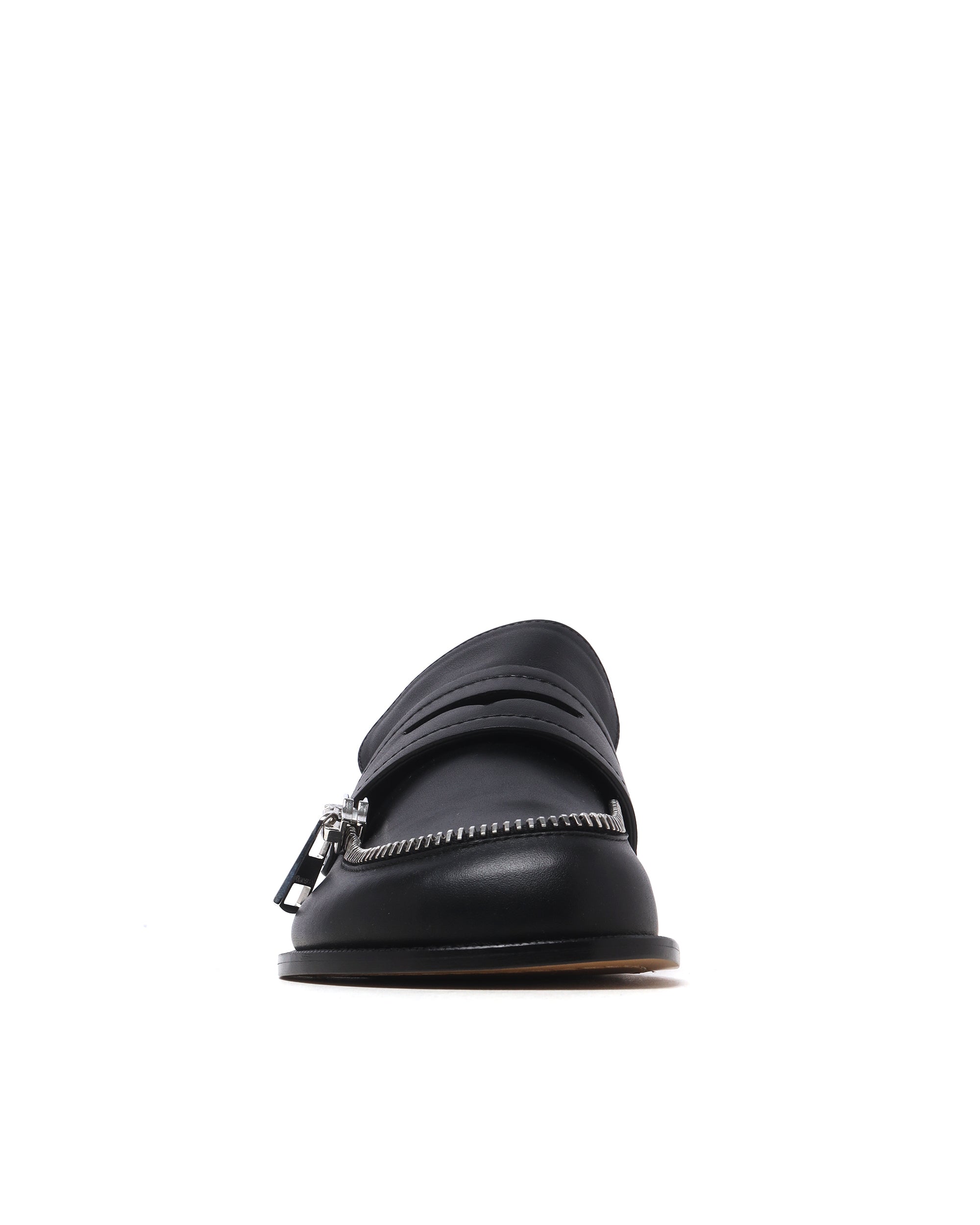 Biker zip trim moccasins
