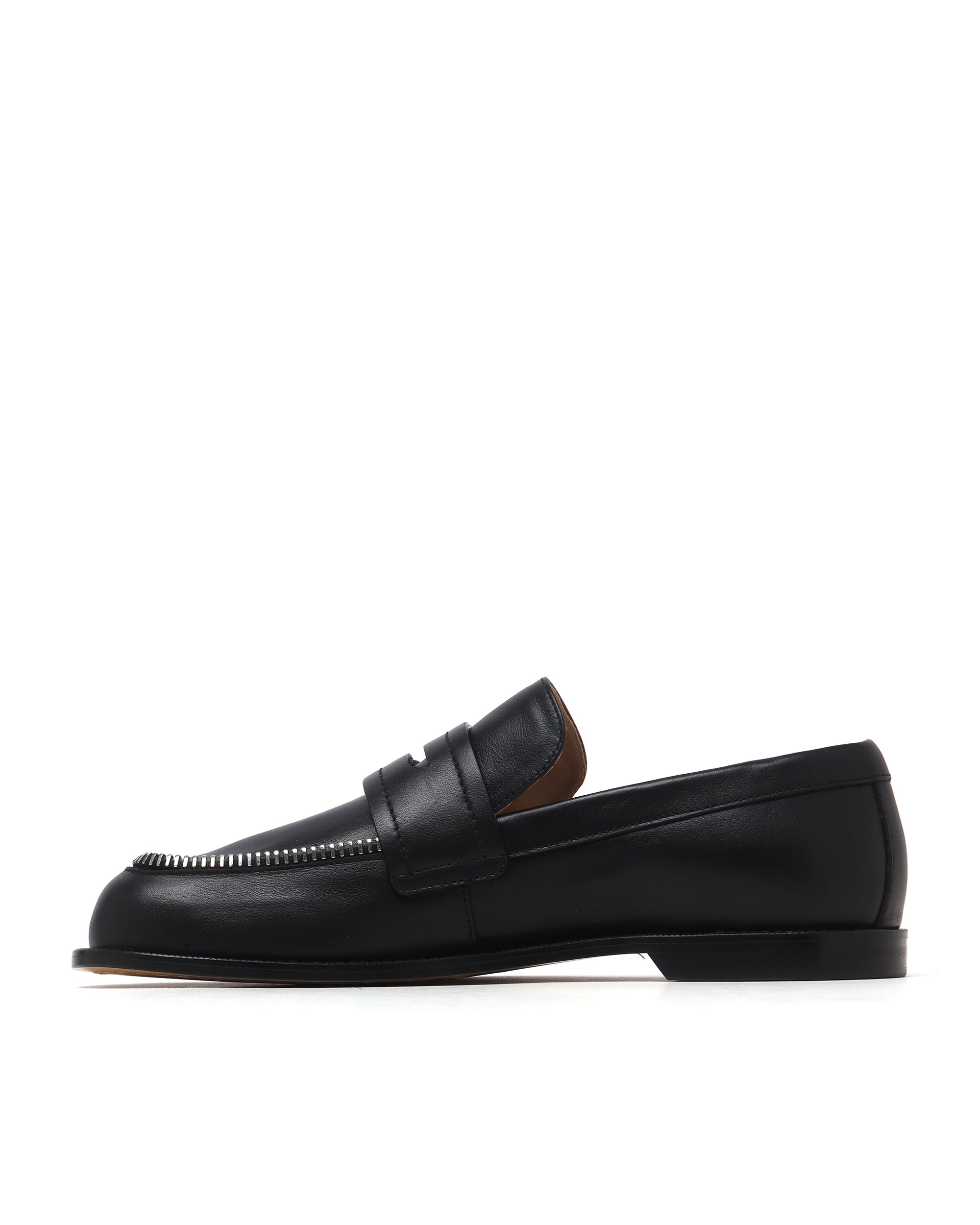 Biker zip trim moccasins