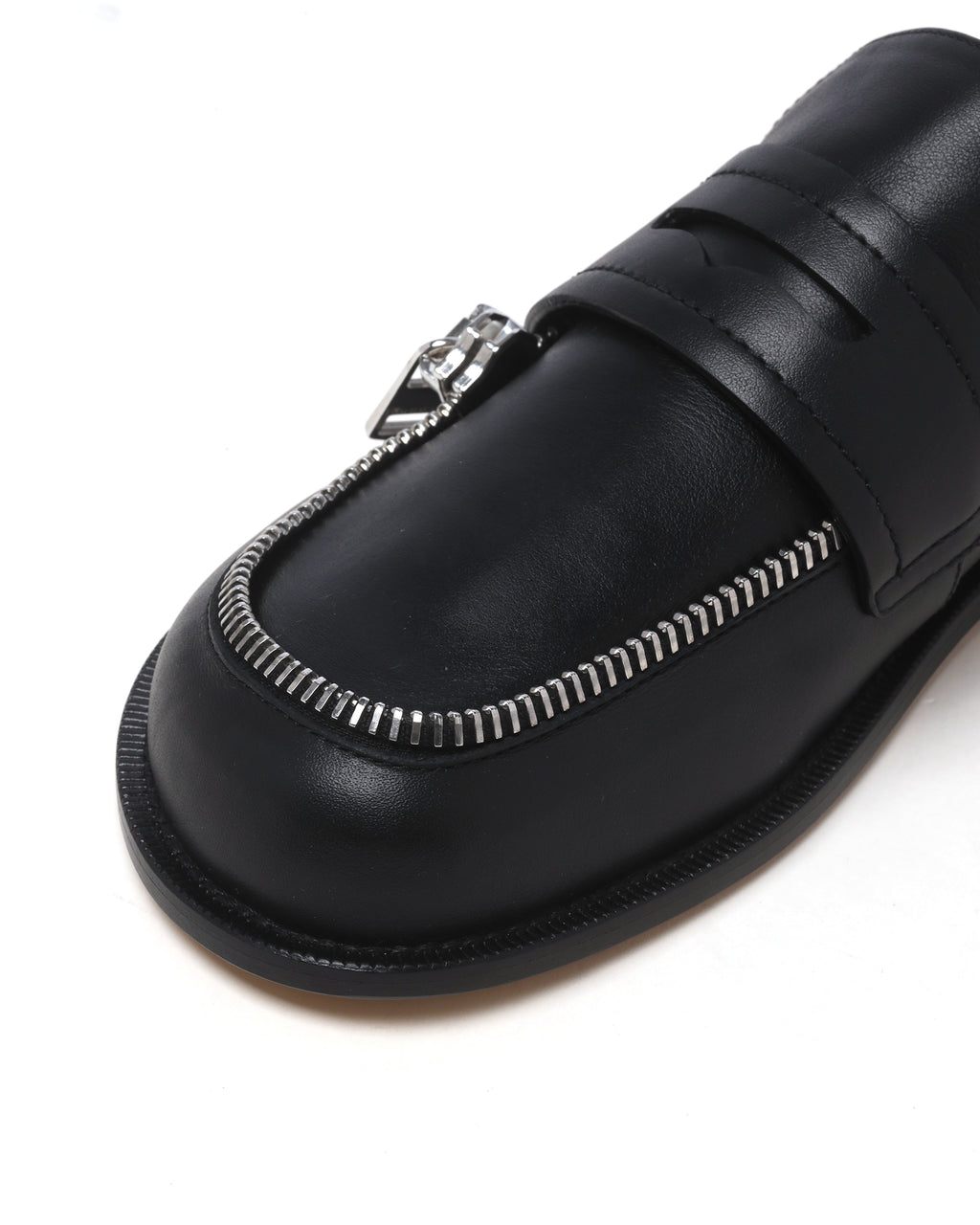 Biker zip trim moccasins