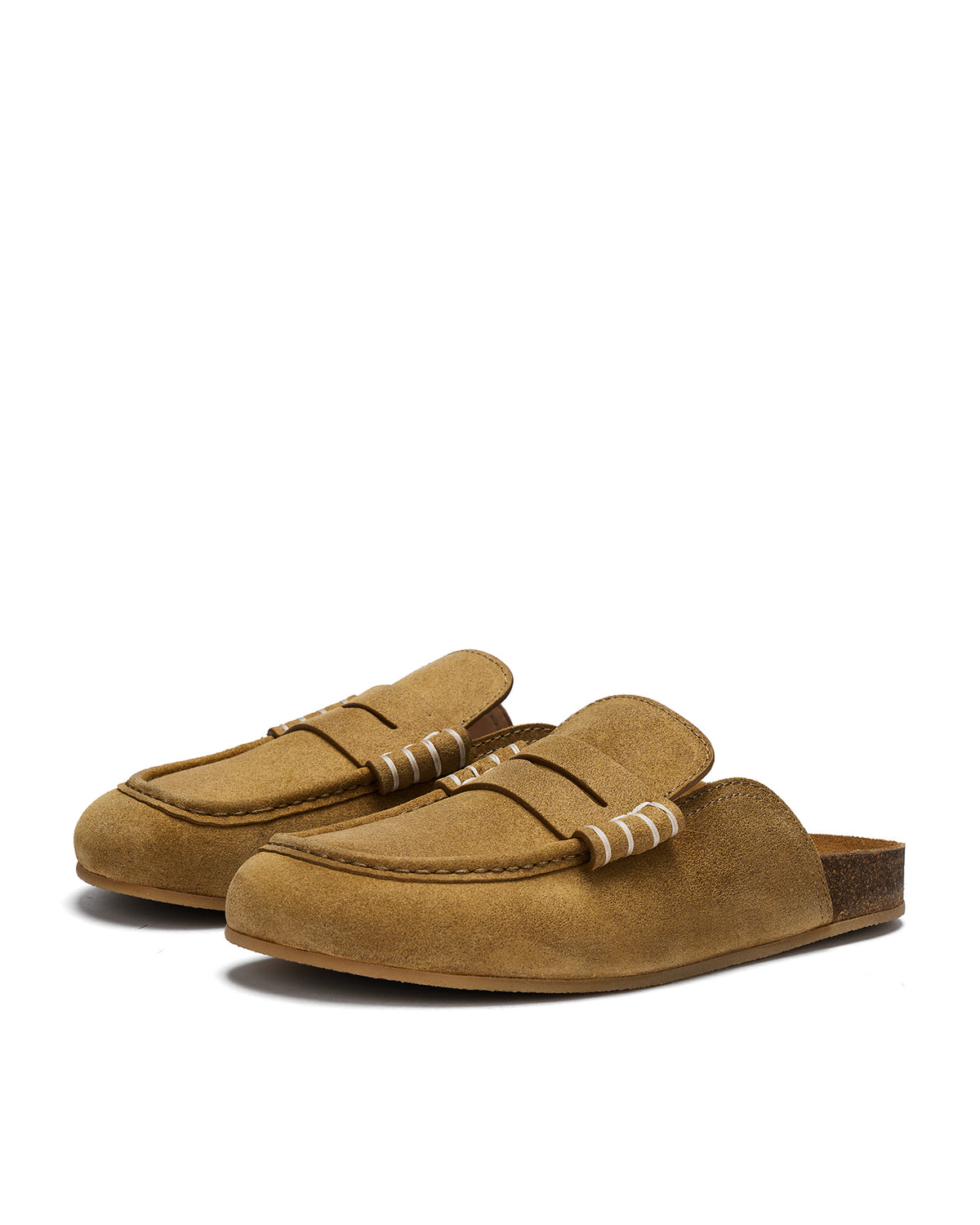 Stitch loafer mules