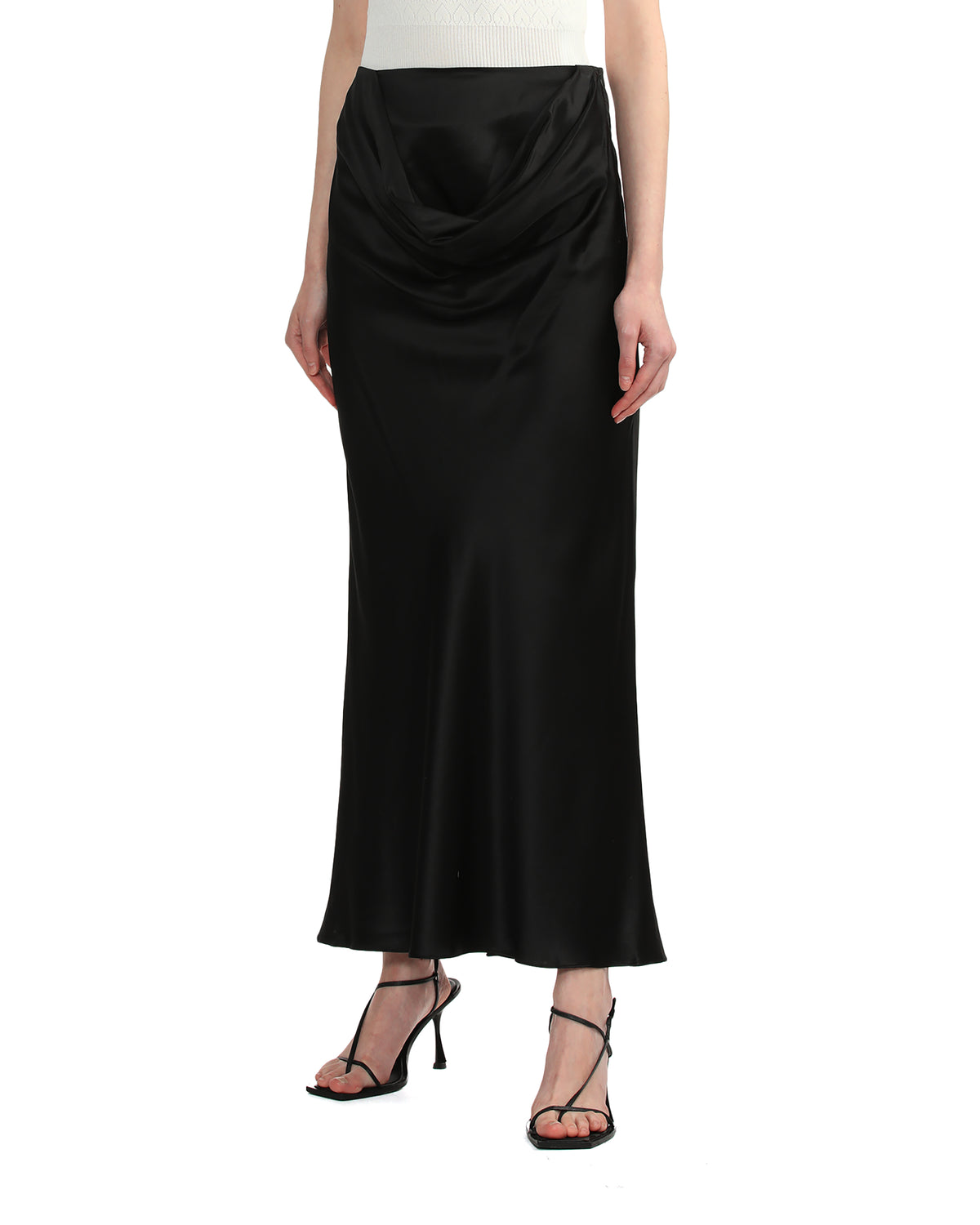 Draped waist column skirt