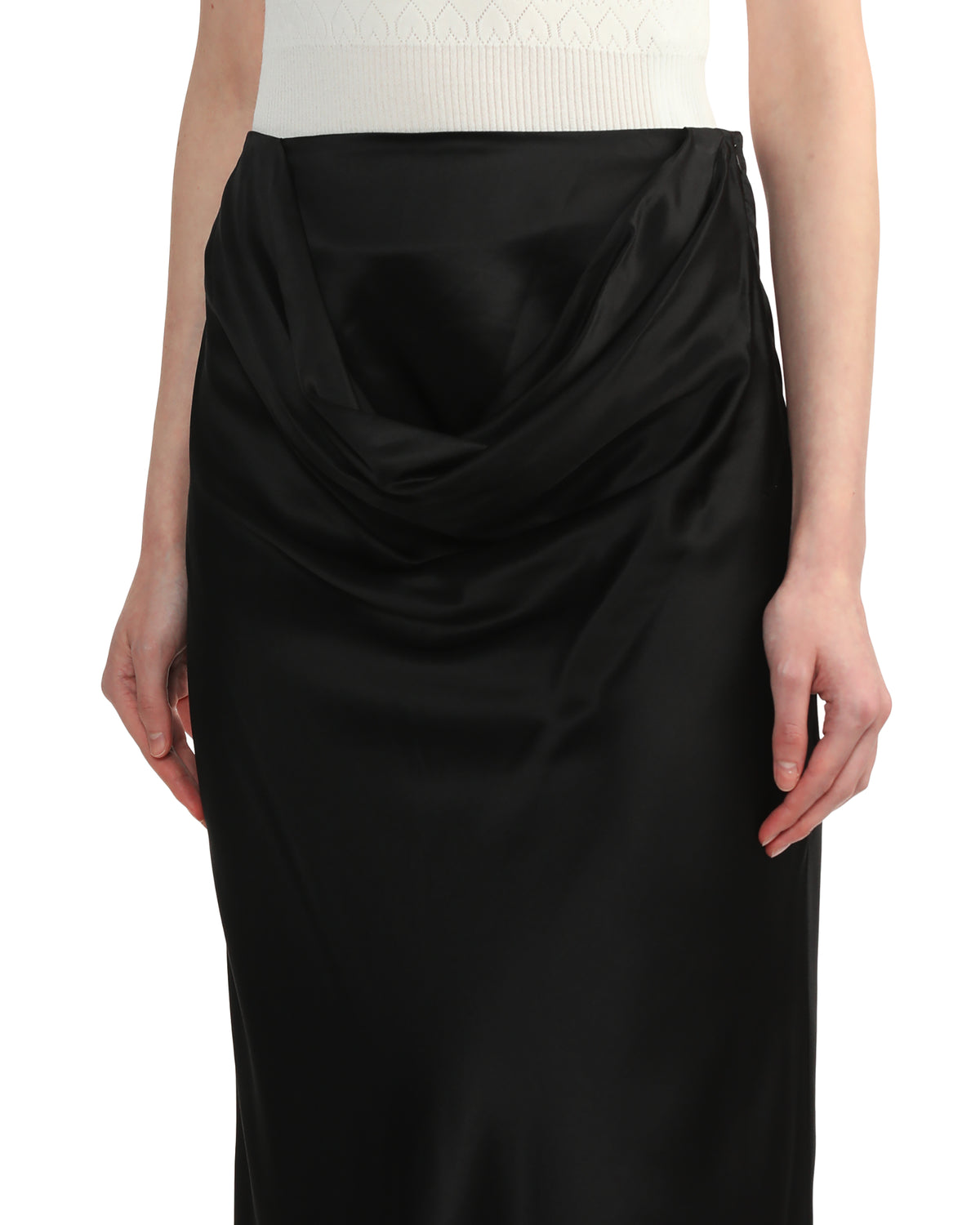 Draped waist column skirt