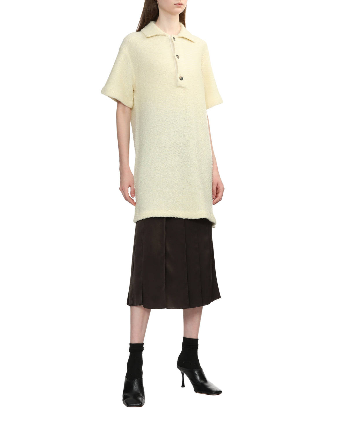 Ribbon panel midi skirt