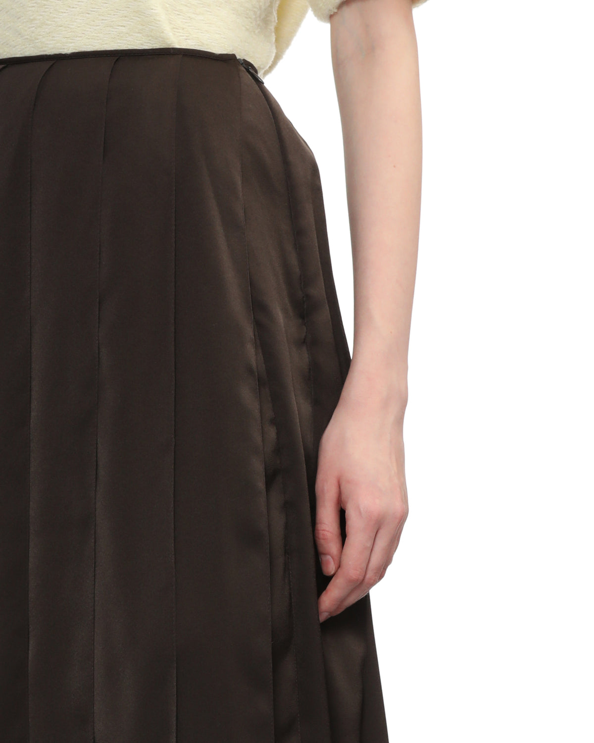 Ribbon panel midi skirt