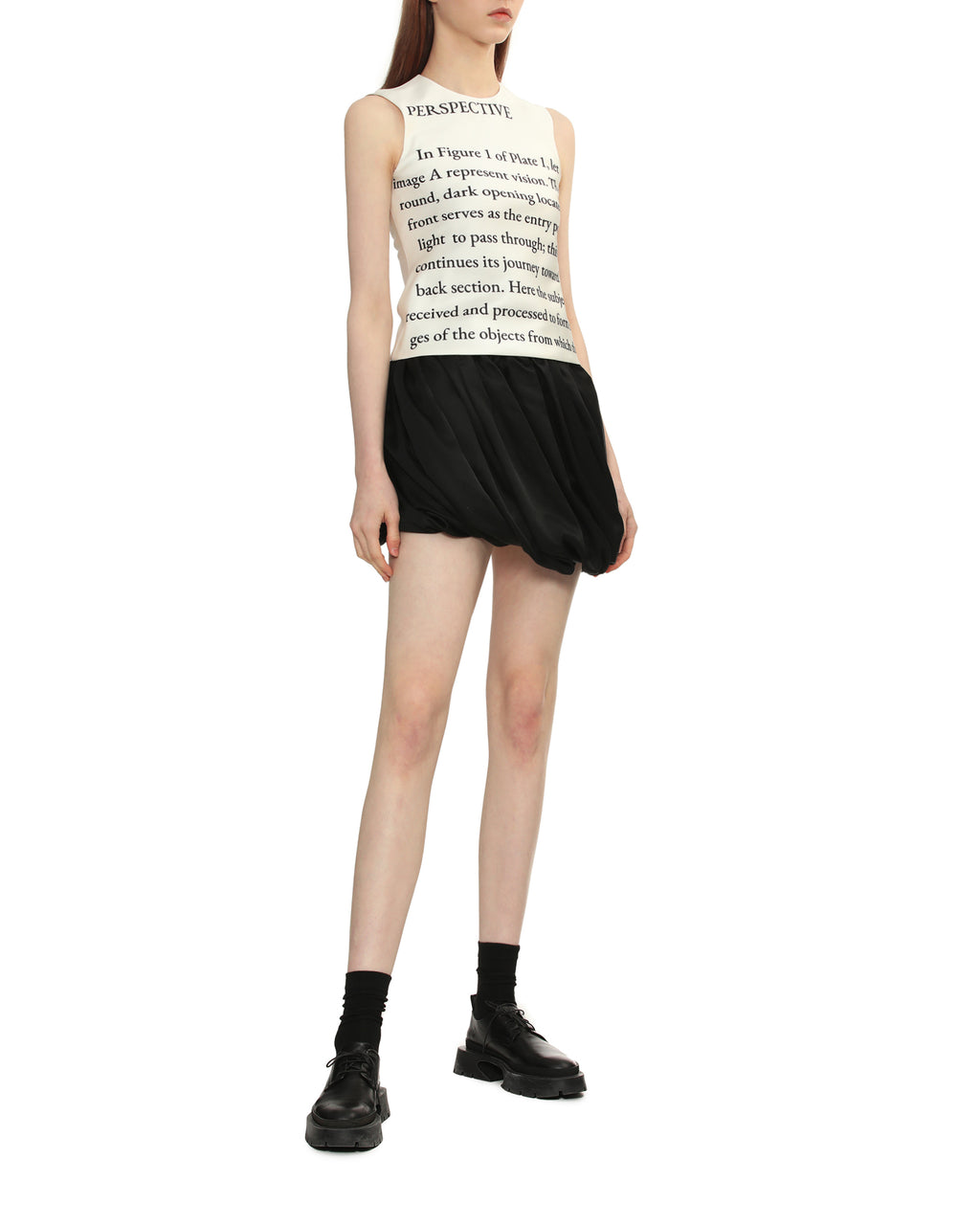 Rolled hem mini skirt