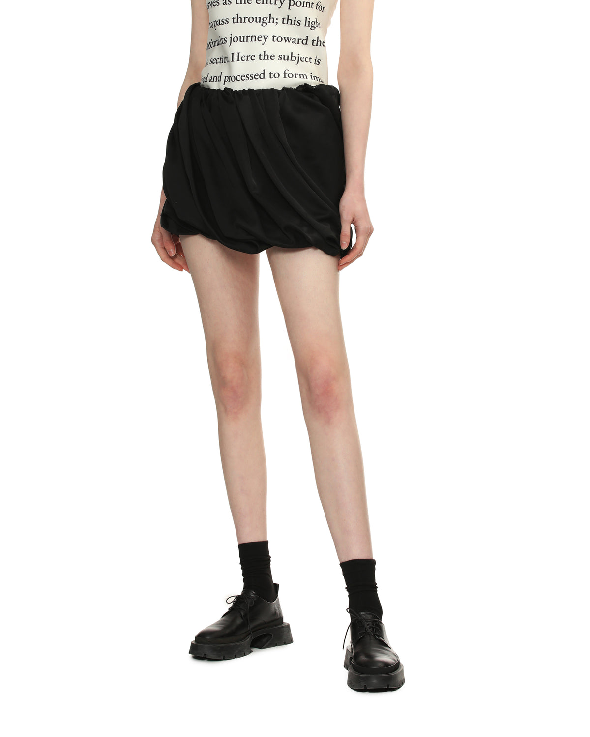 Rolled hem mini skirt