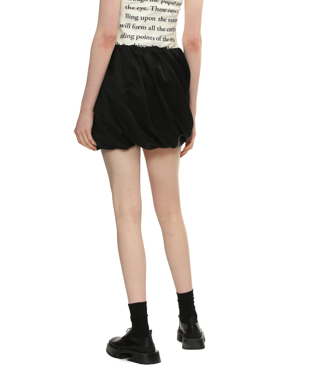 Rolled hem mini skirt