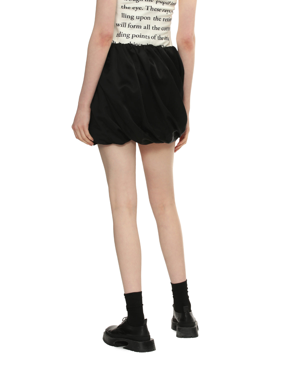 Rolled hem mini skirt
