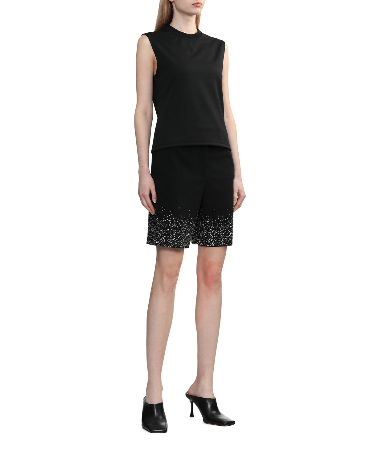 Crystal hem tailored shorts