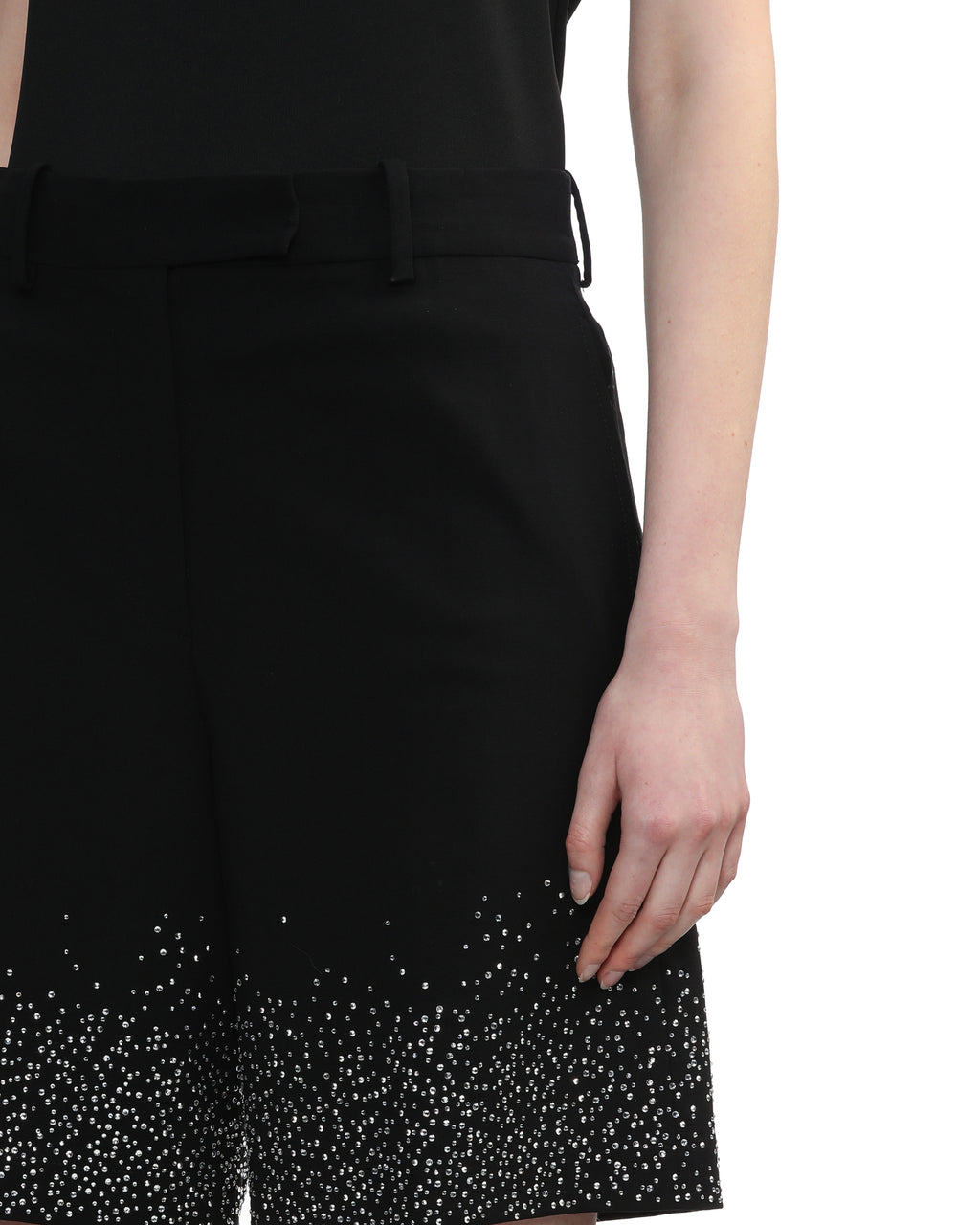 Crystal hem tailored shorts