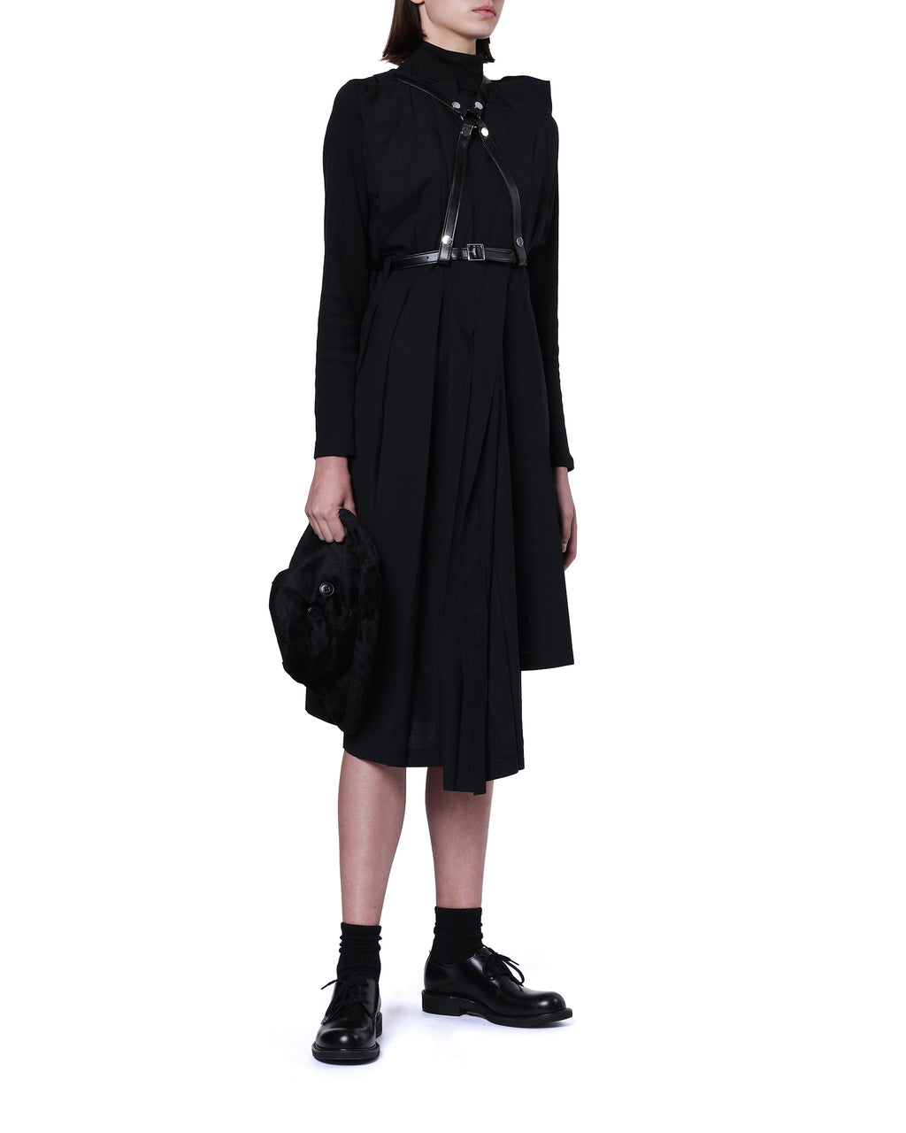 Pleated harness dress