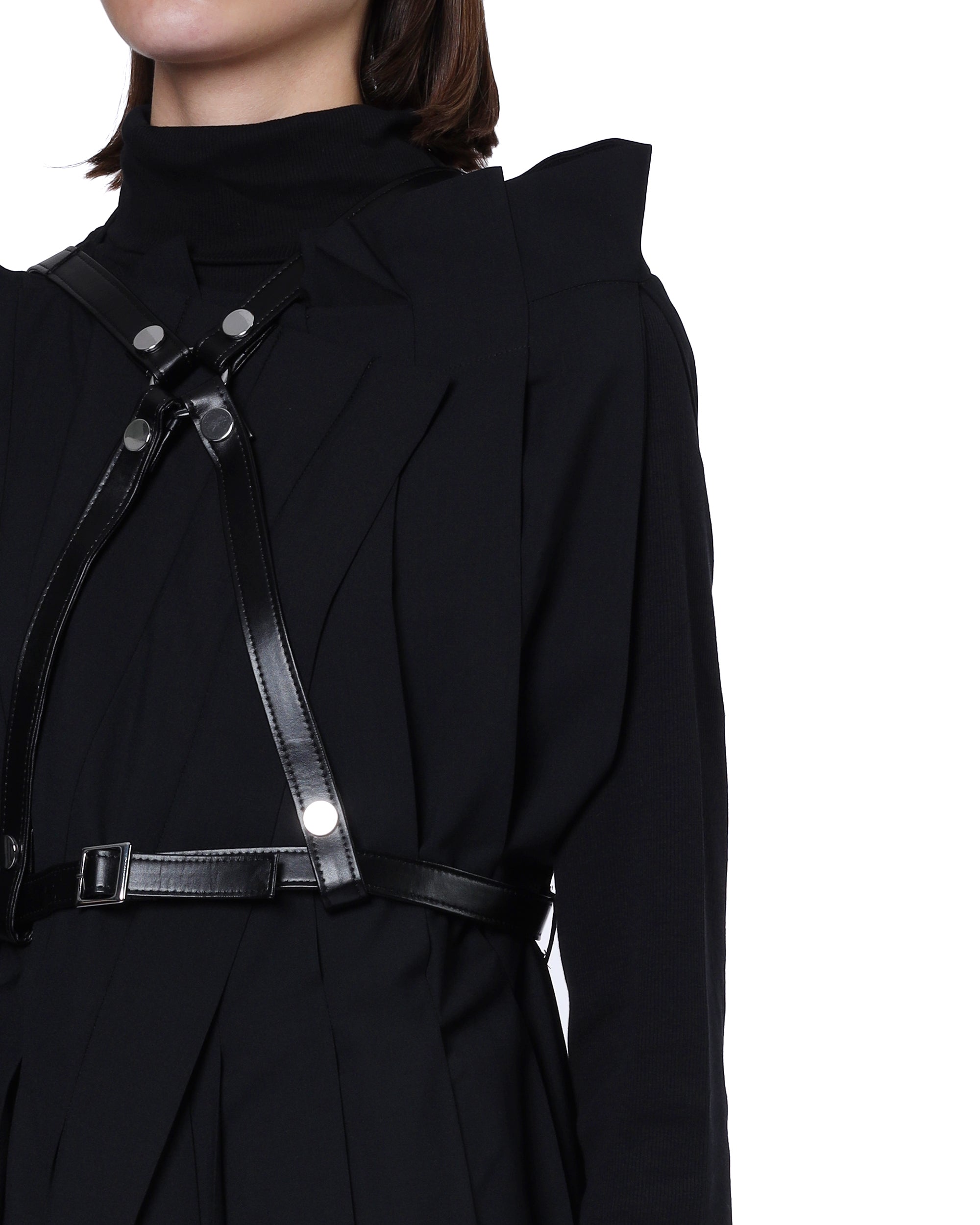 Pleated harness dress