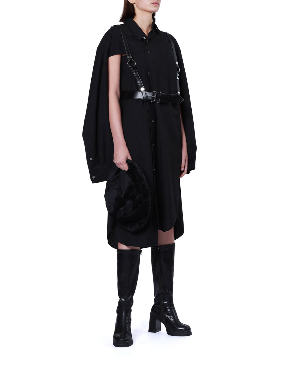 Harnessed shirt dress