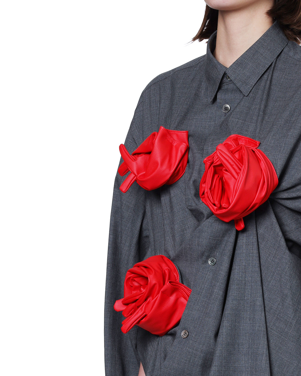 Multi-floral draped shirt dress