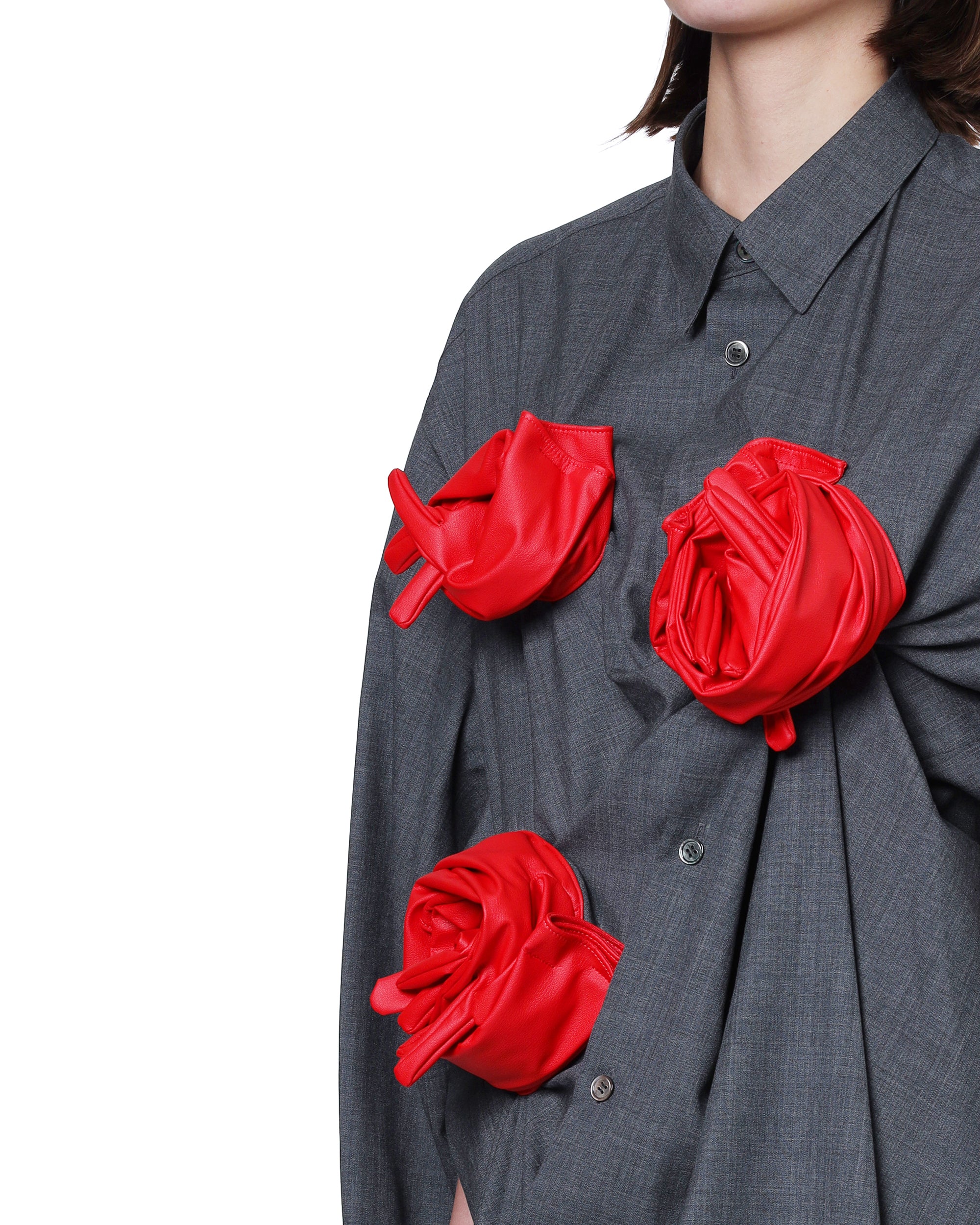 Multi-floral draped shirt dress