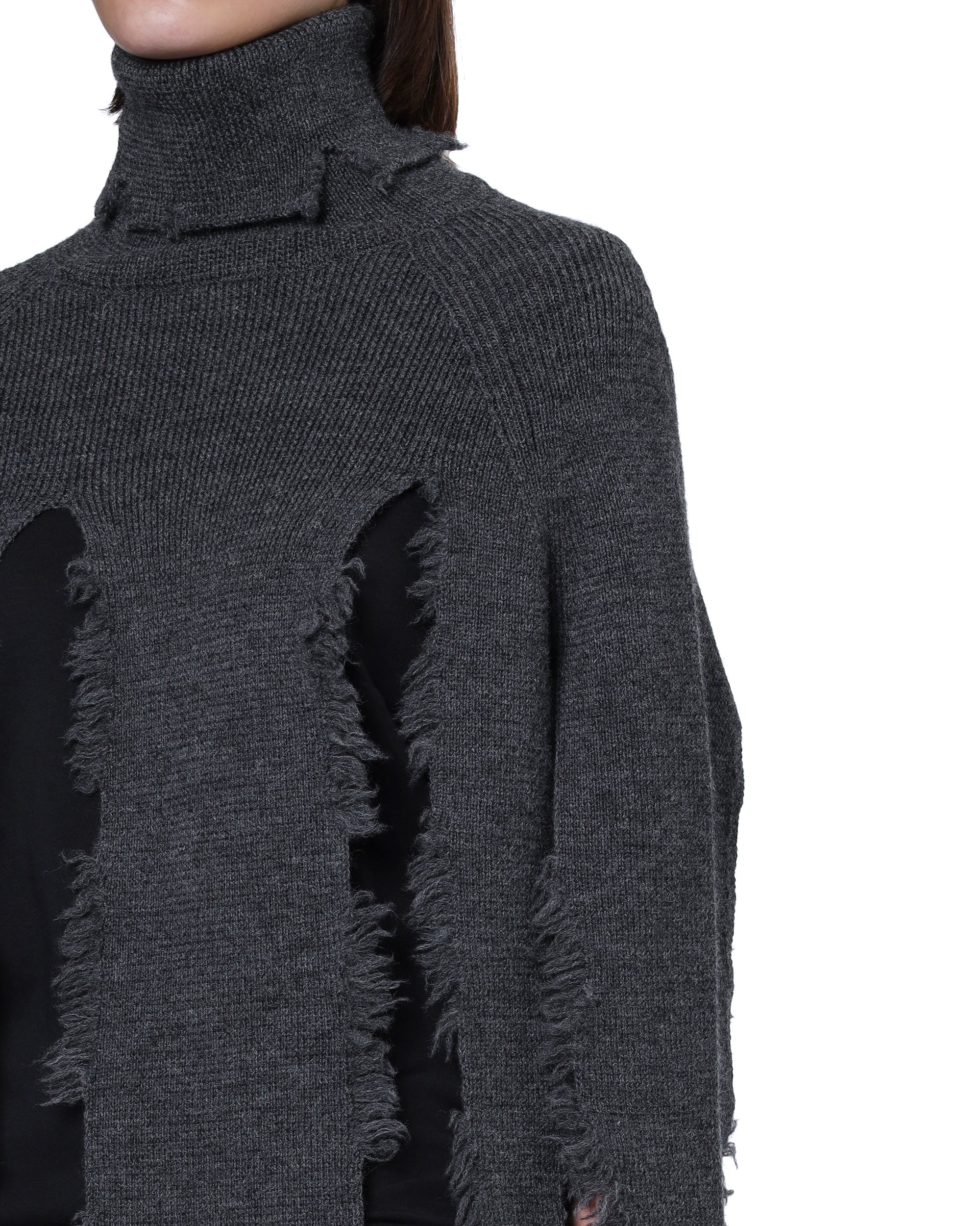 Ripped turtleneck
