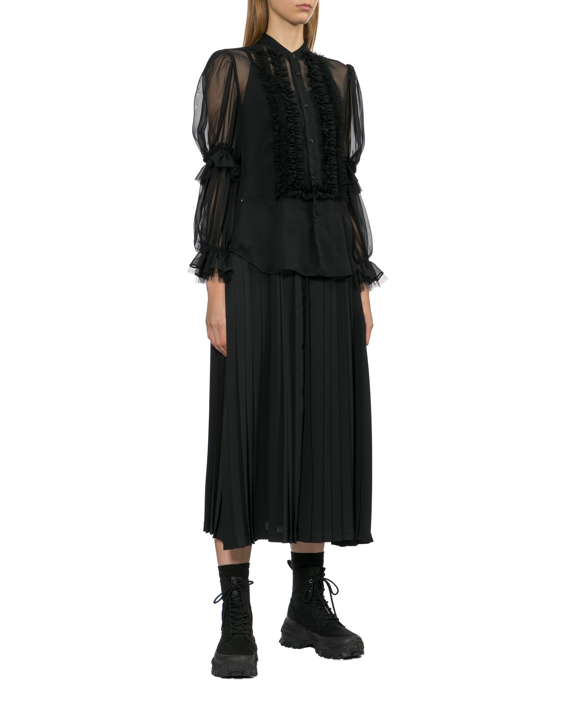 Pleated midi skirt