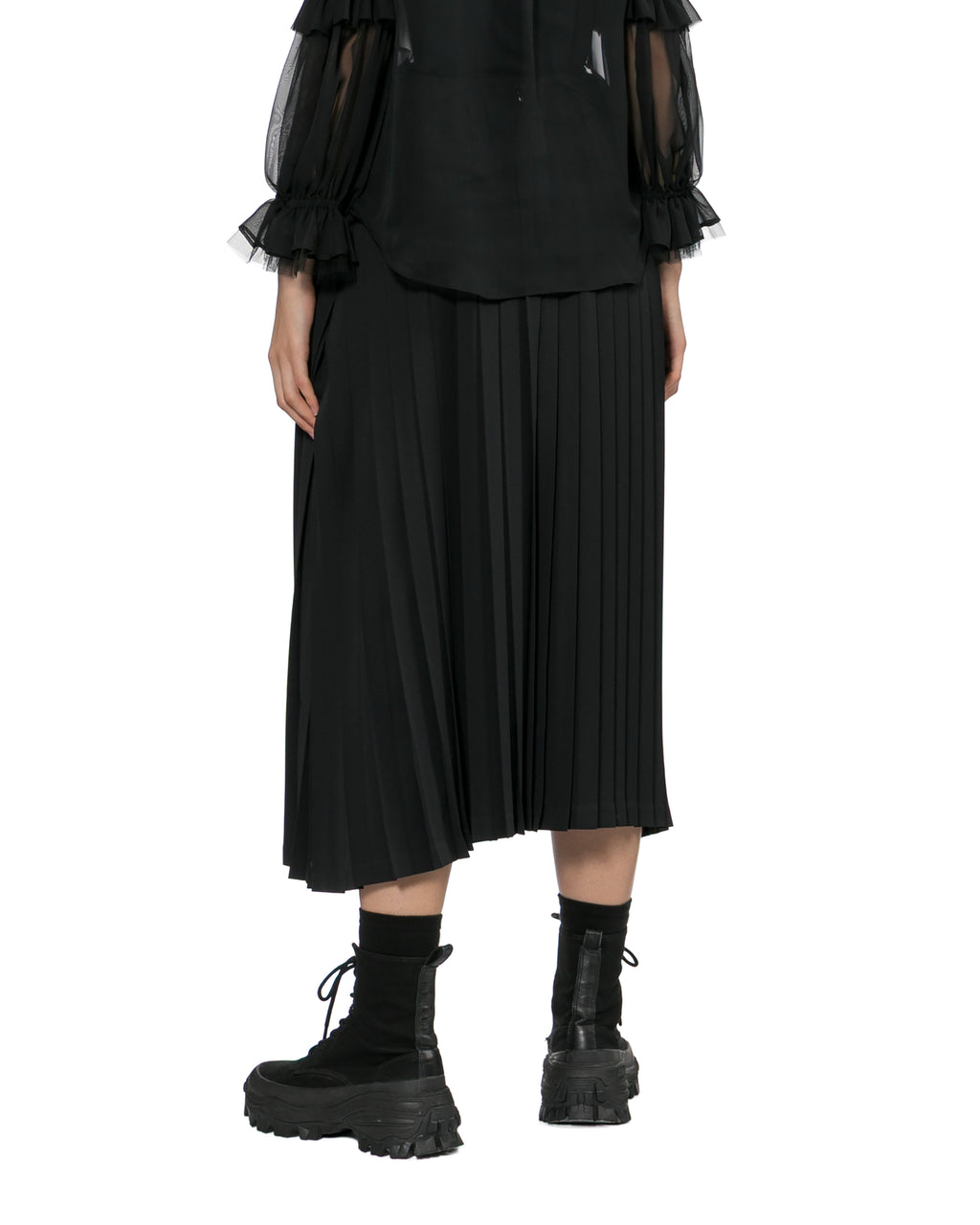 Pleated midi skirt