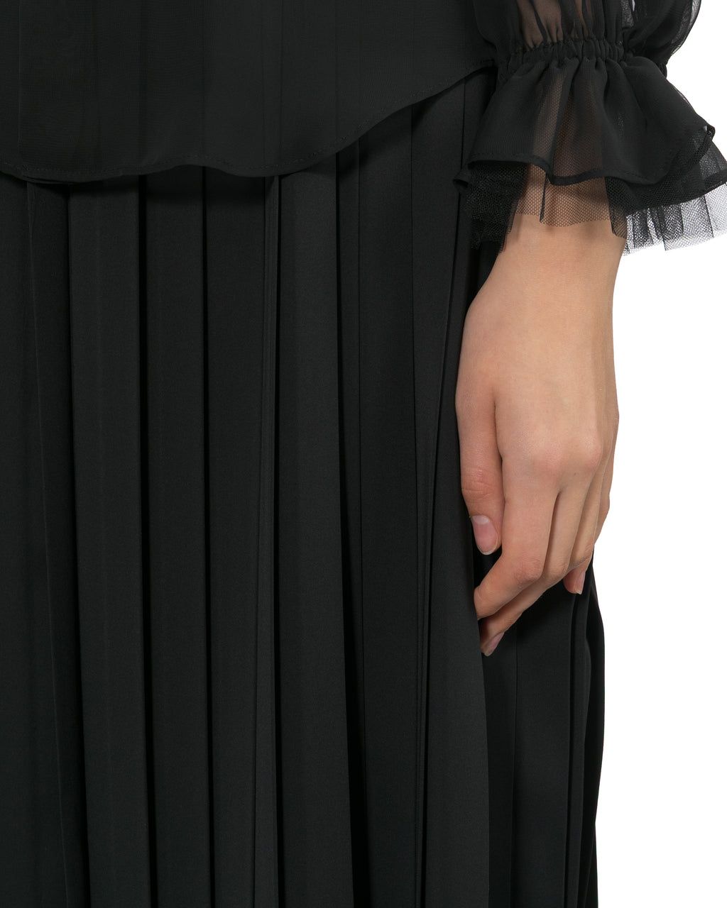 Pleated midi skirt