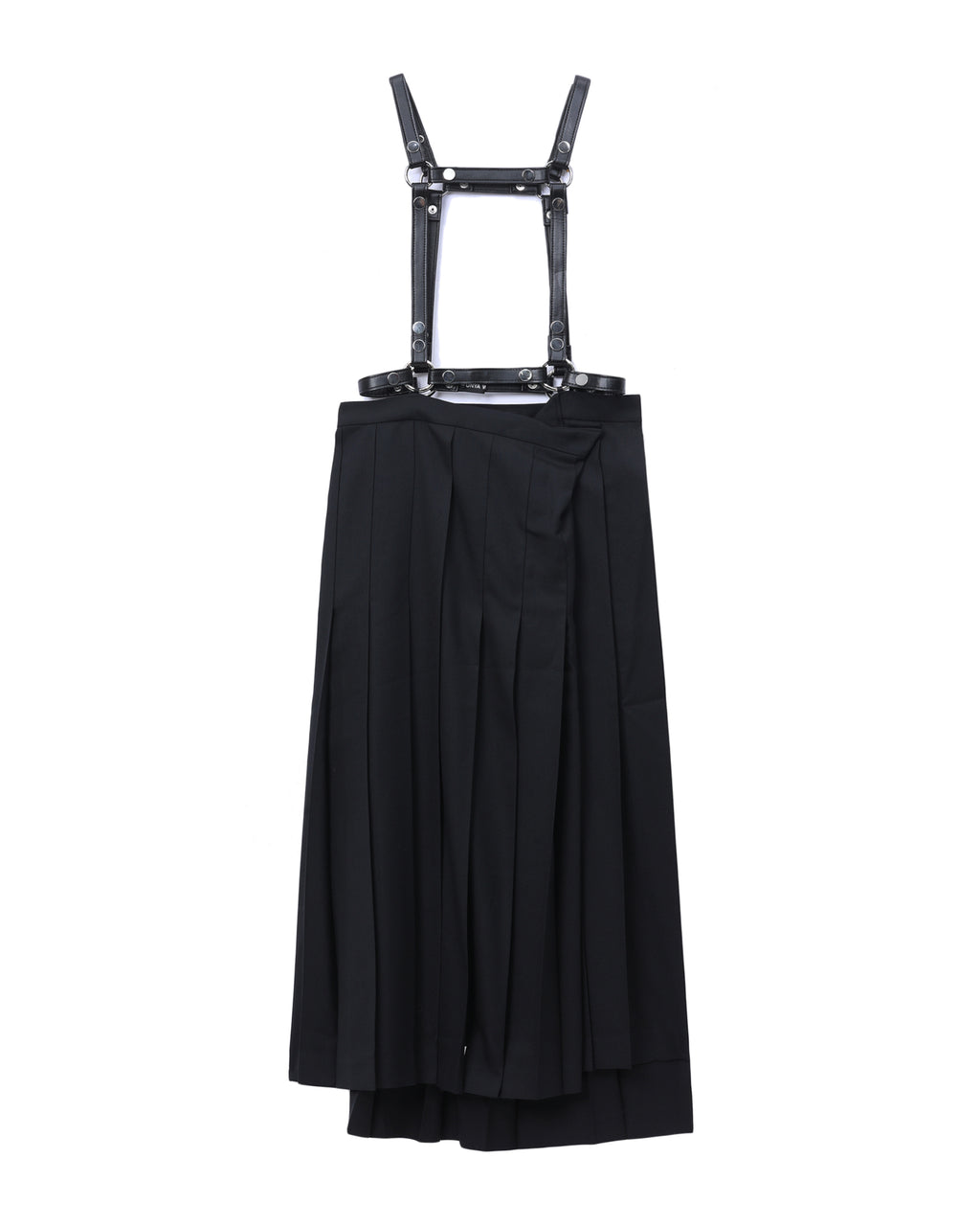 Pleated suspender skirt
