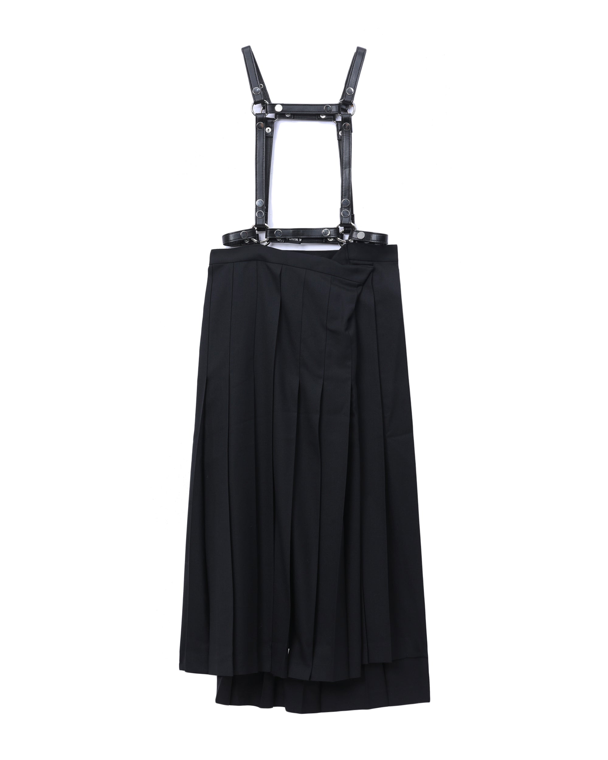 Pleated suspender skirt
