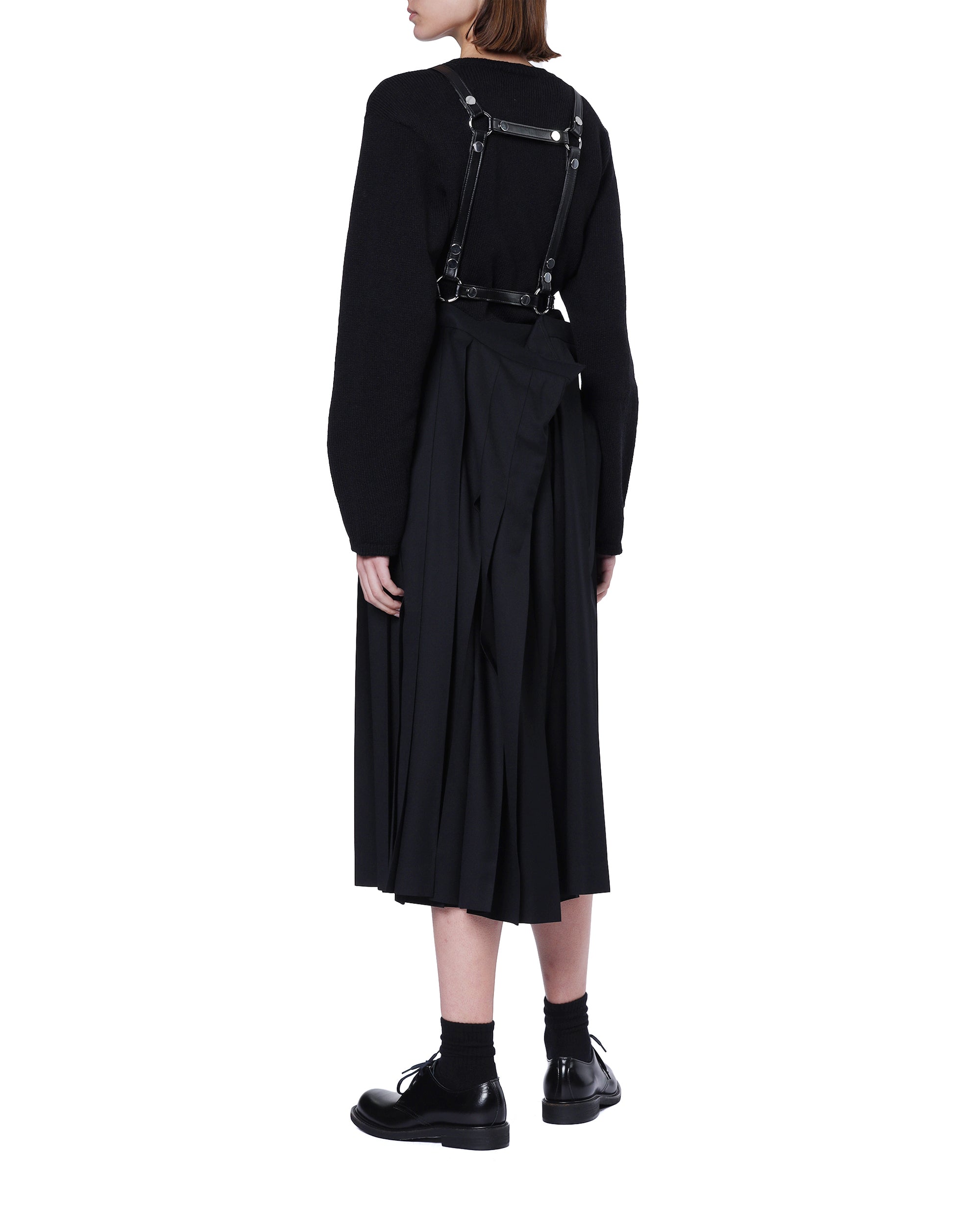Pleated suspender skirt
