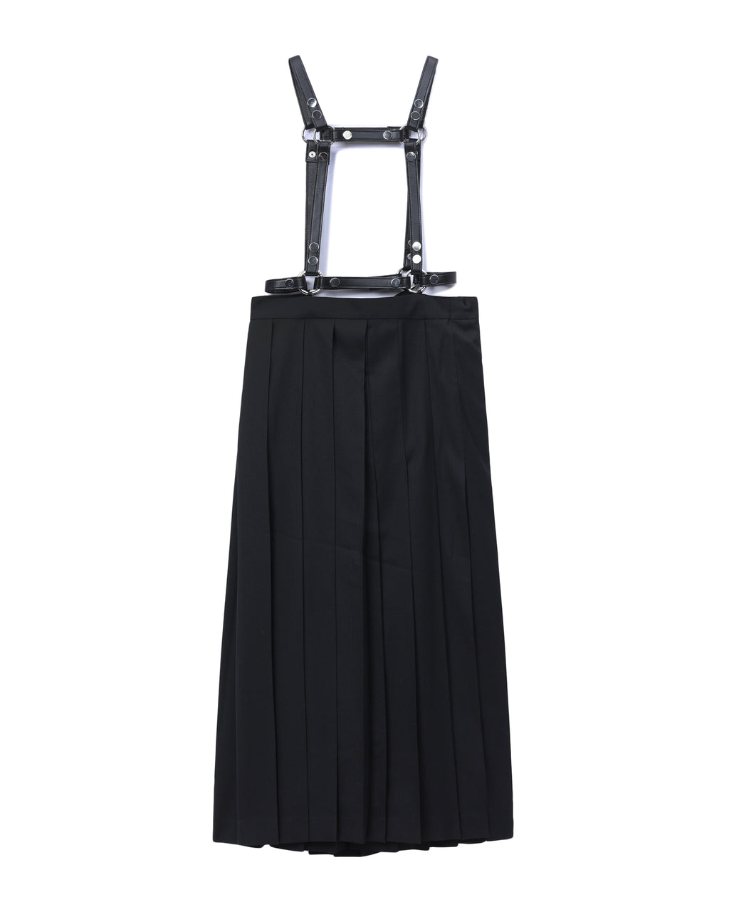 Pleated suspender skirt