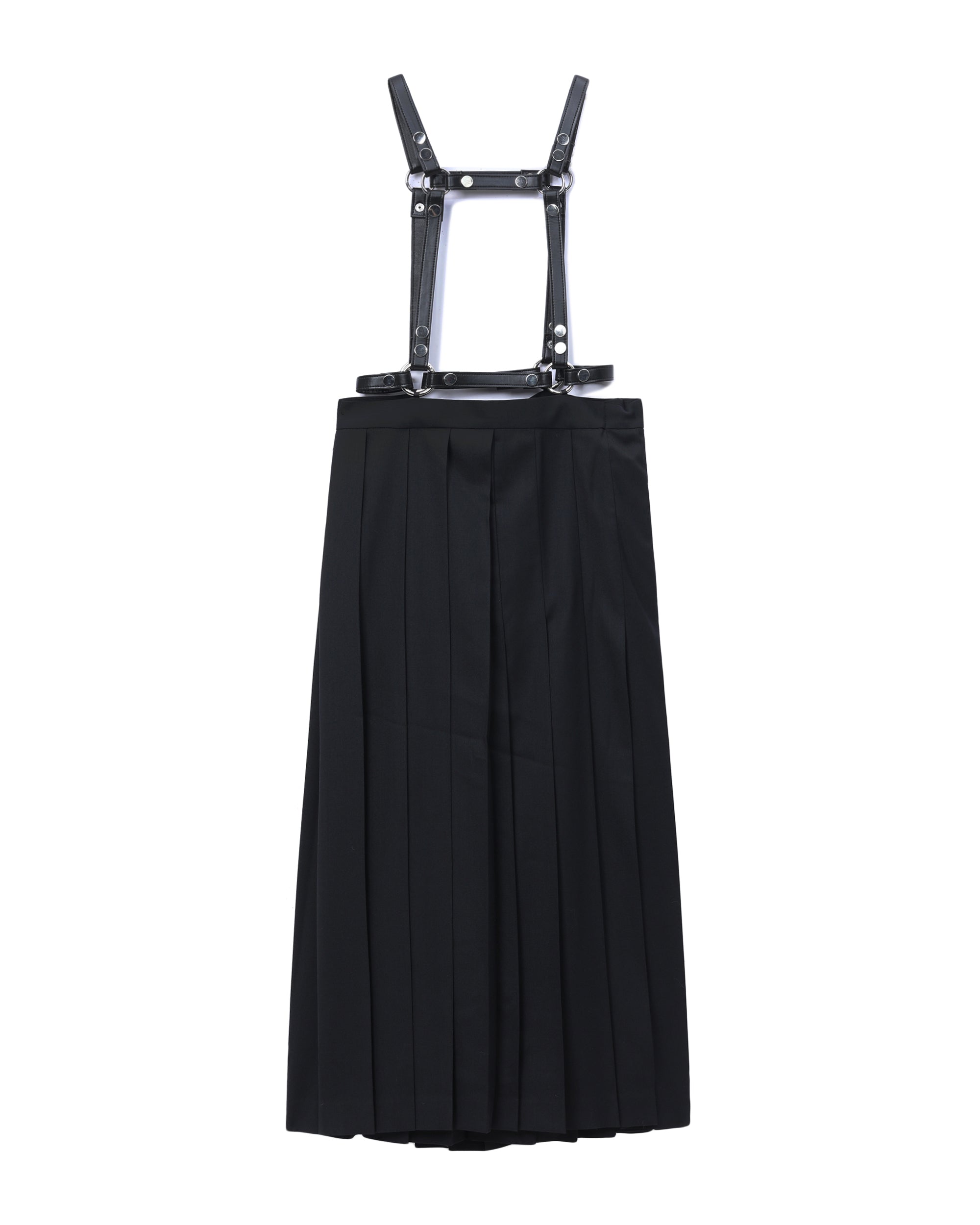 Pleated suspender skirt